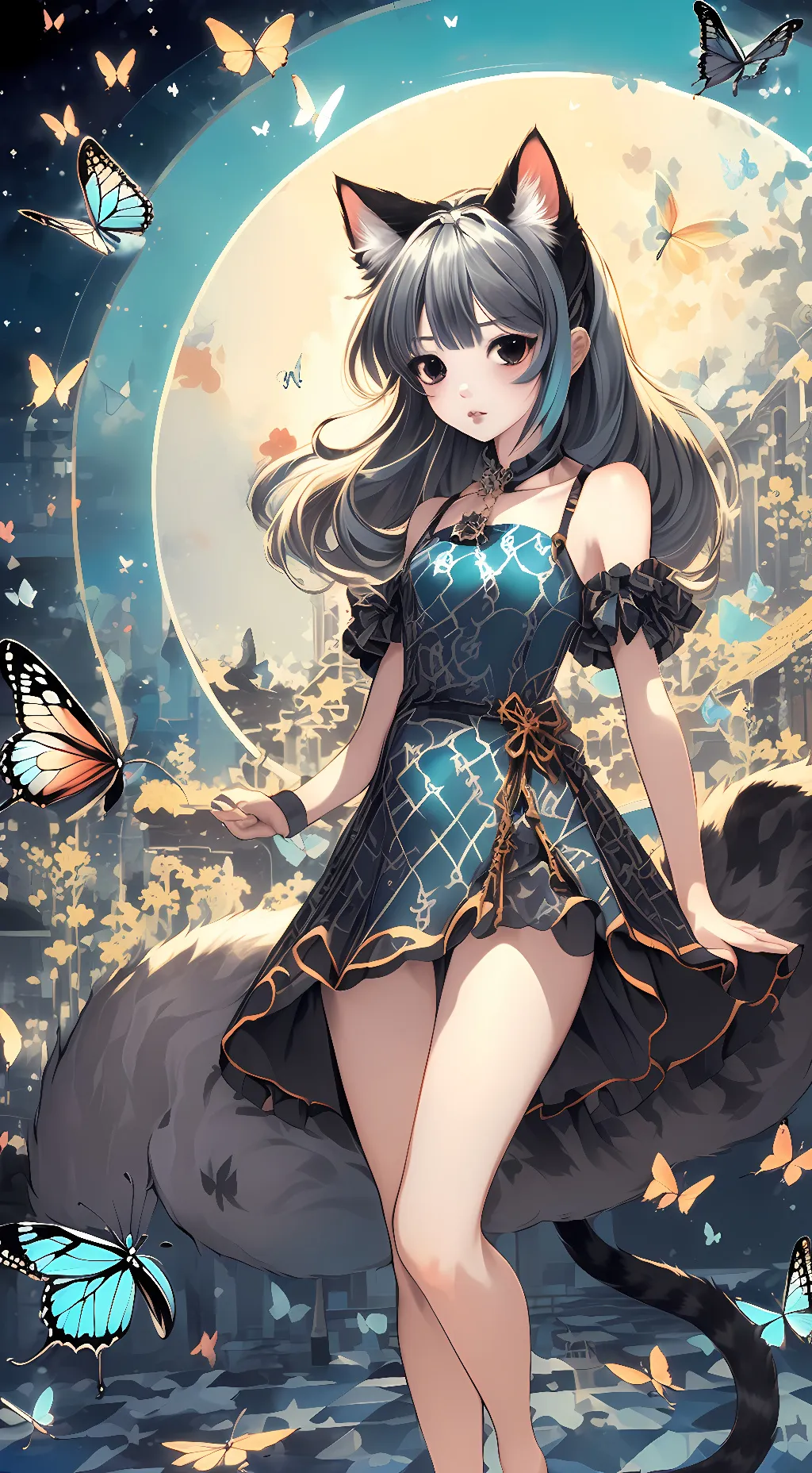 ai character: Blue background