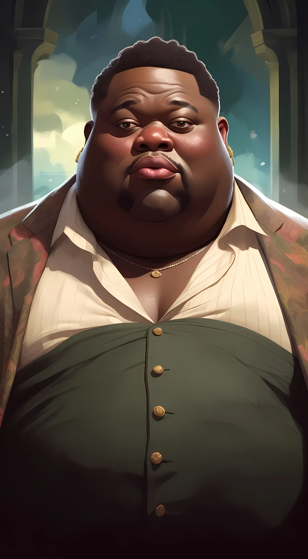 ai character: BiGbLaCkOiLyMaN background