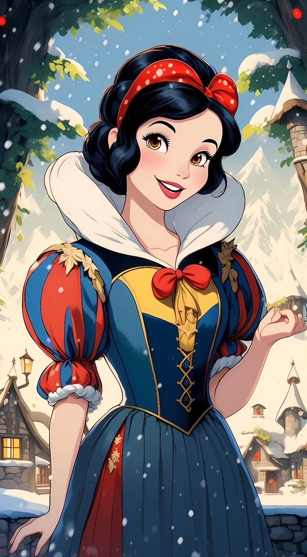 ai character: Snow White  background