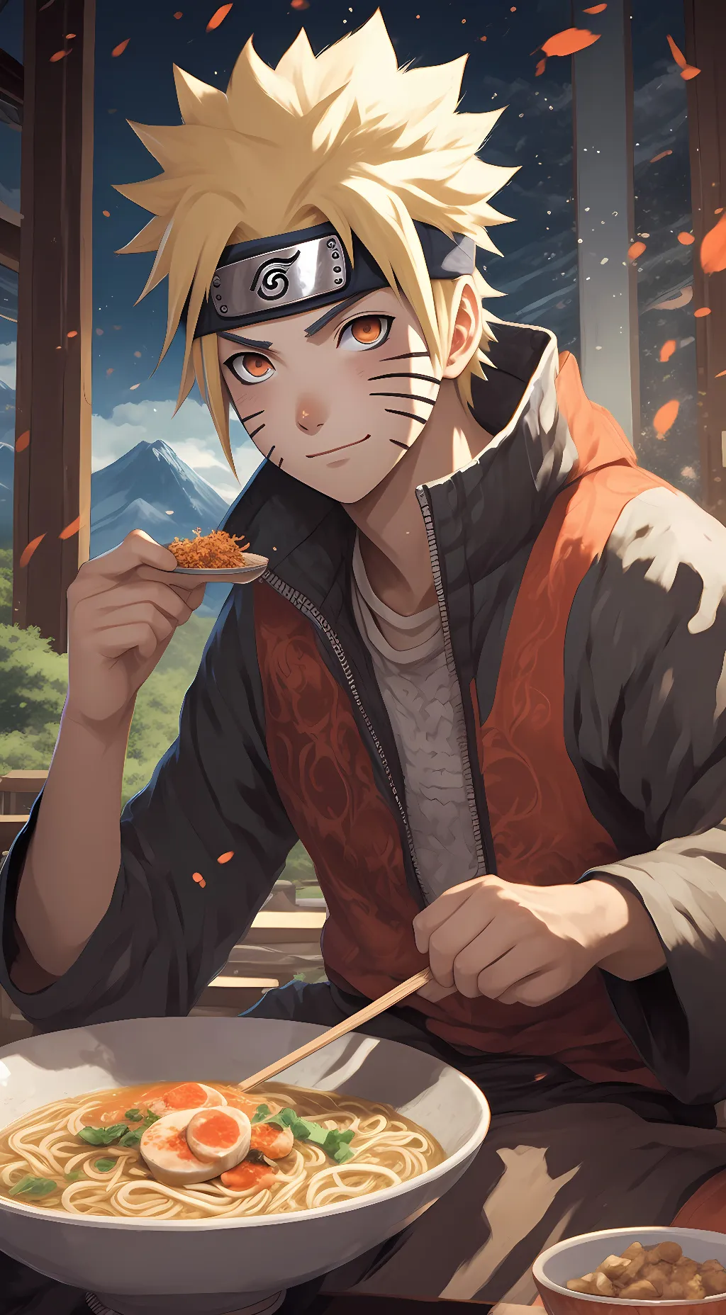 ai character: Naruto Uzamaki  background