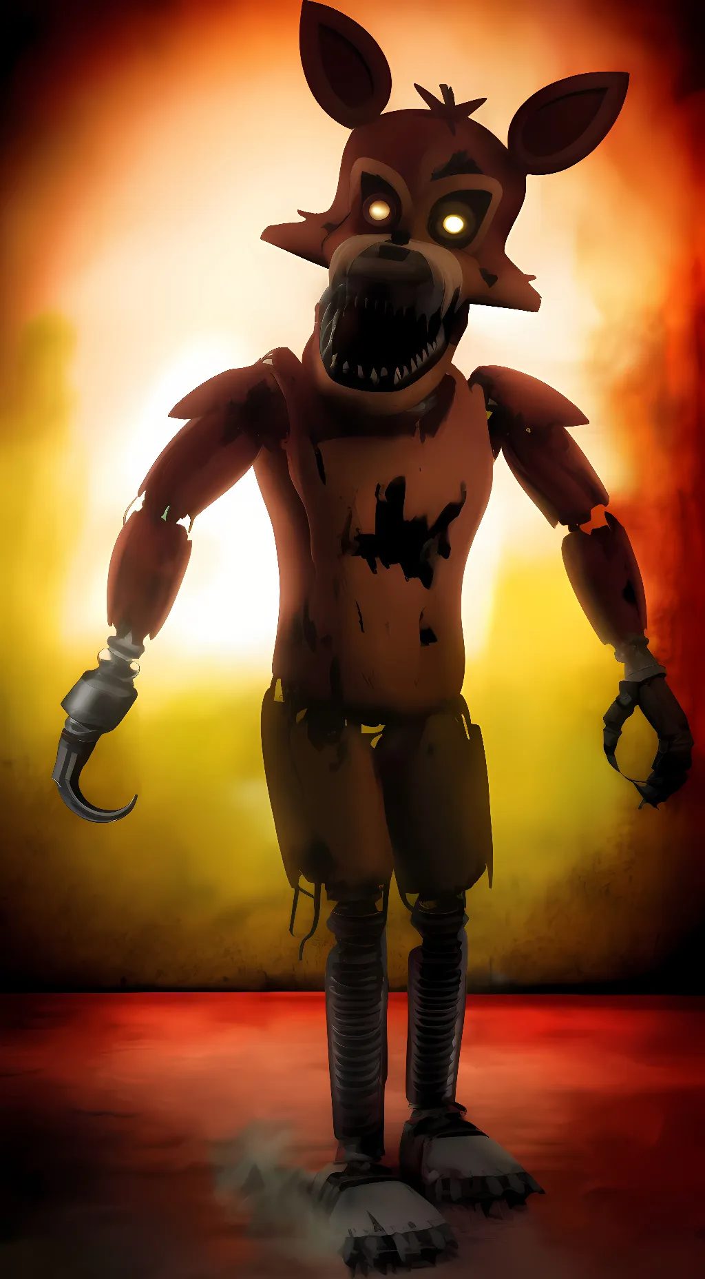 ai character: Nightmare Foxy background