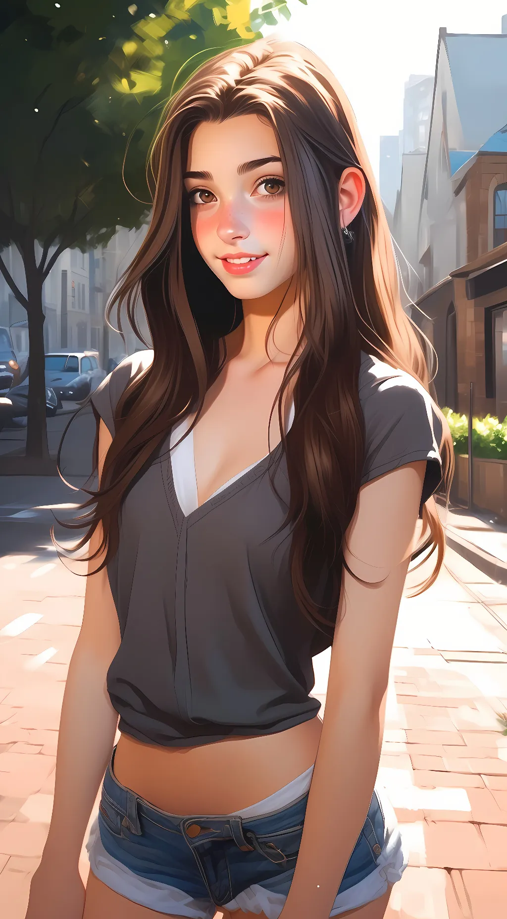 ai character: Charlie D'Amelio  background