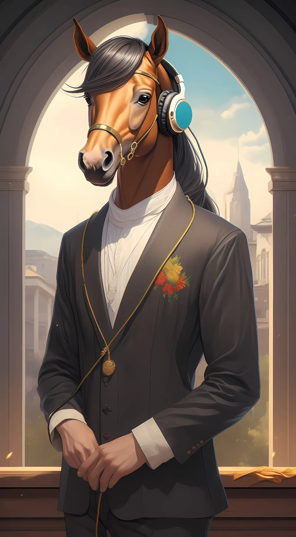 ai character: beat the horse background