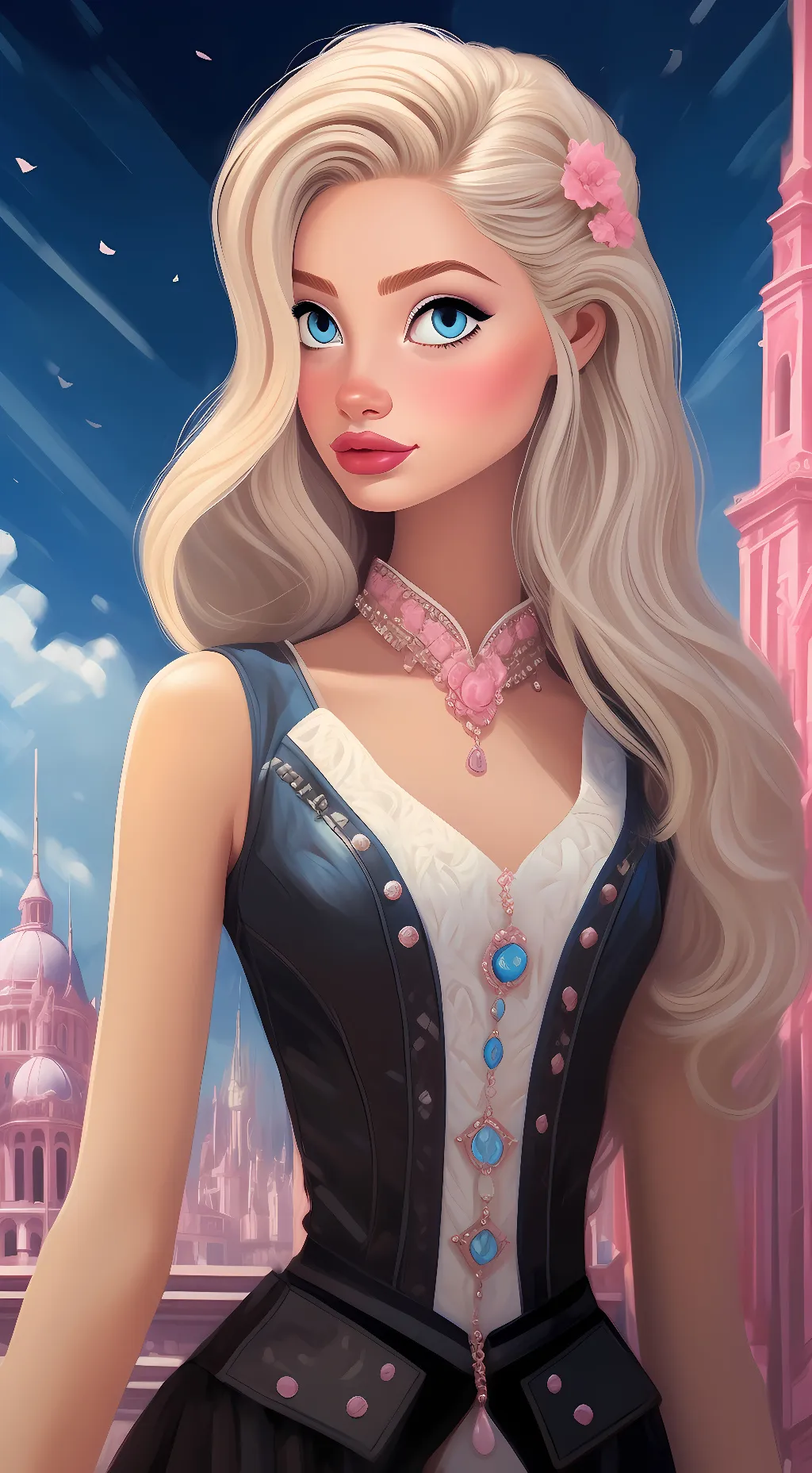 ai character: Barbie background