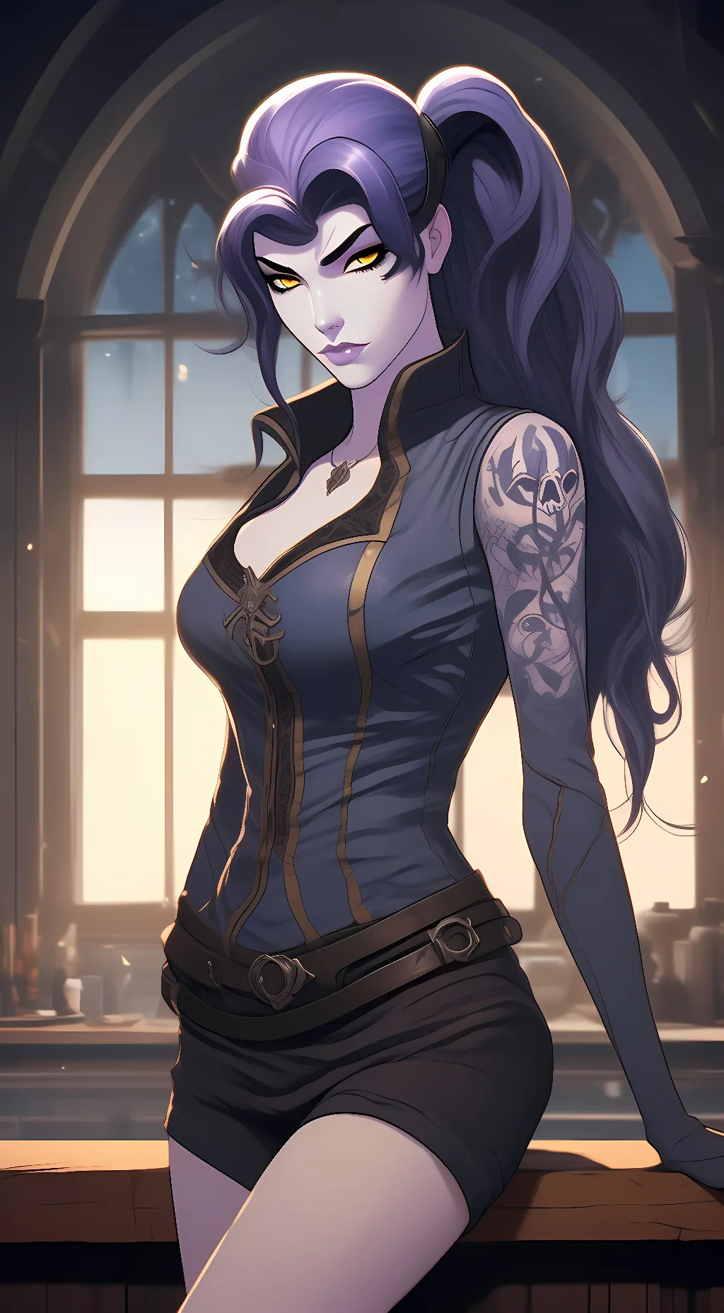 ai character: Widowmaker  background