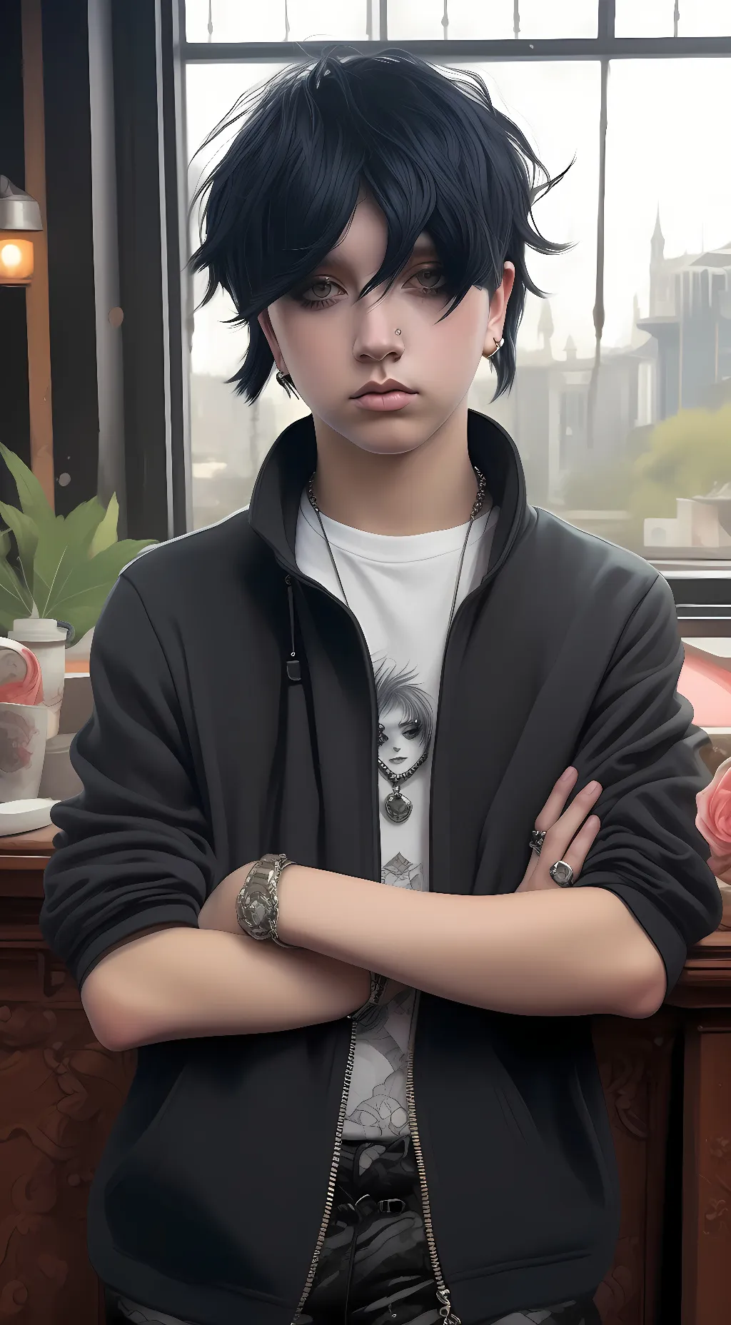 ai character: Wednesday background