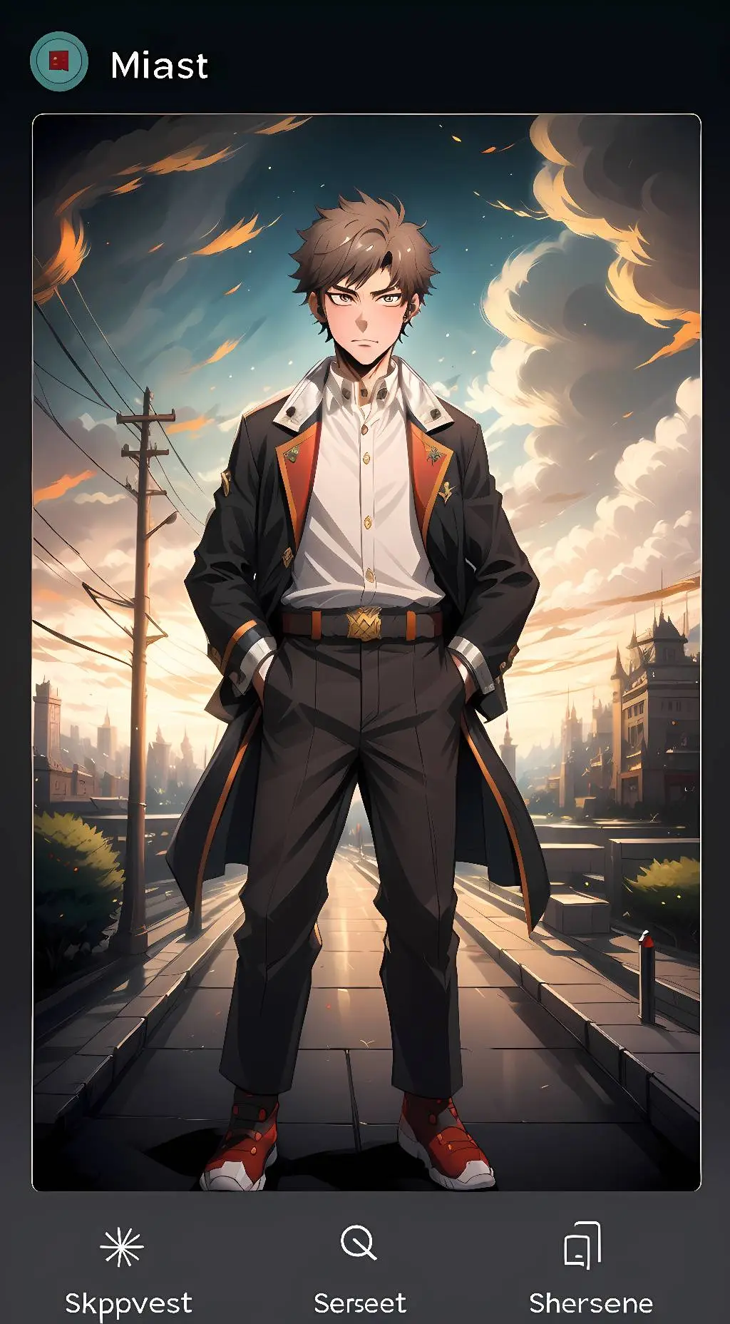 ai character: bakugou  background