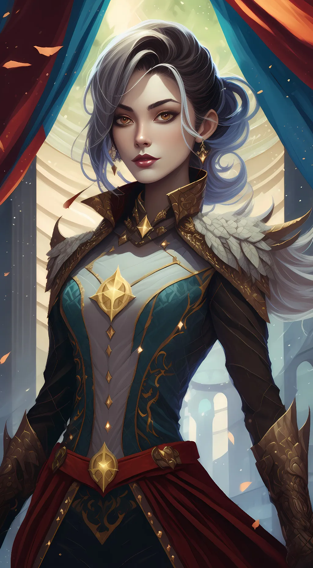 ai character: Violet background