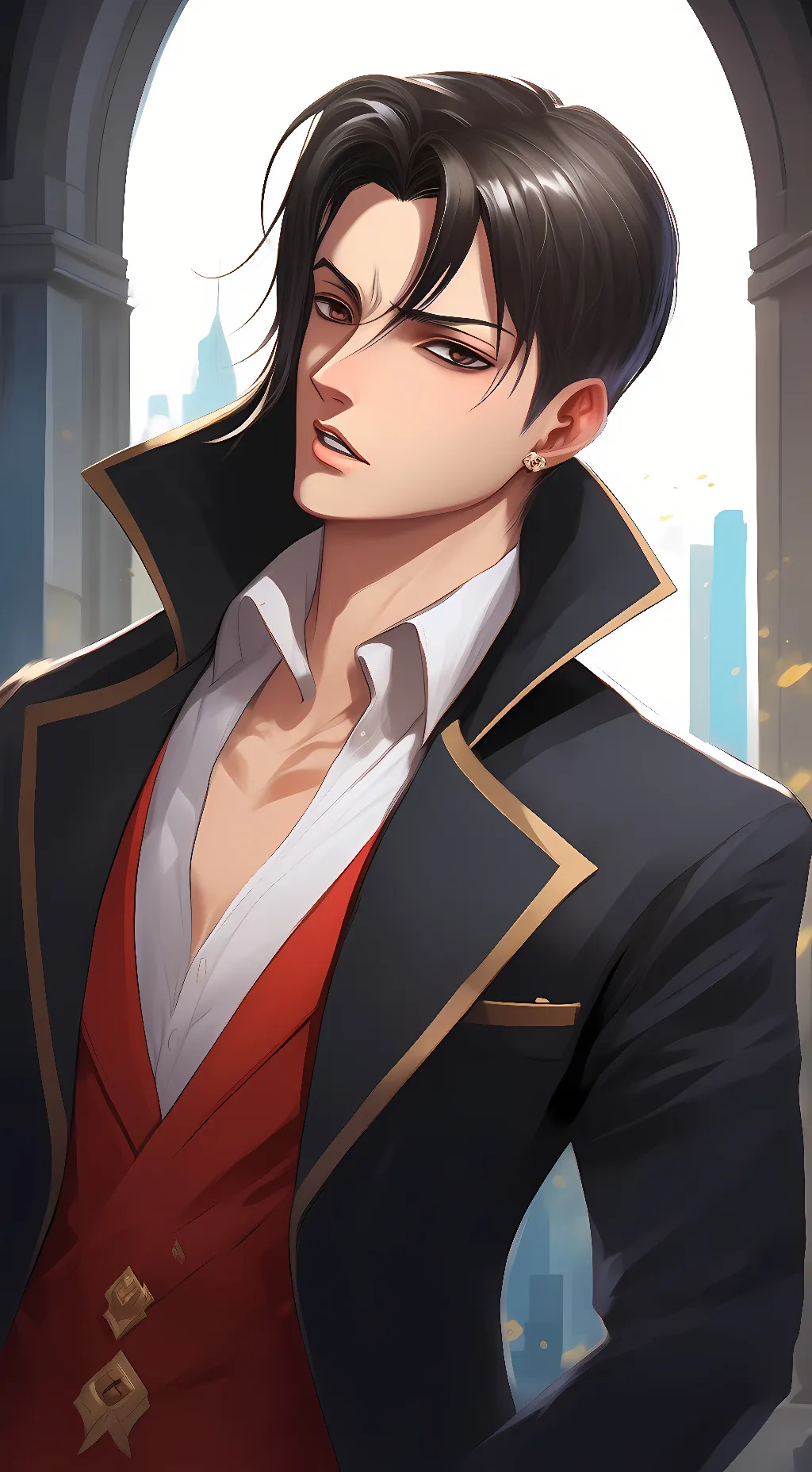 ai character: Levi  background