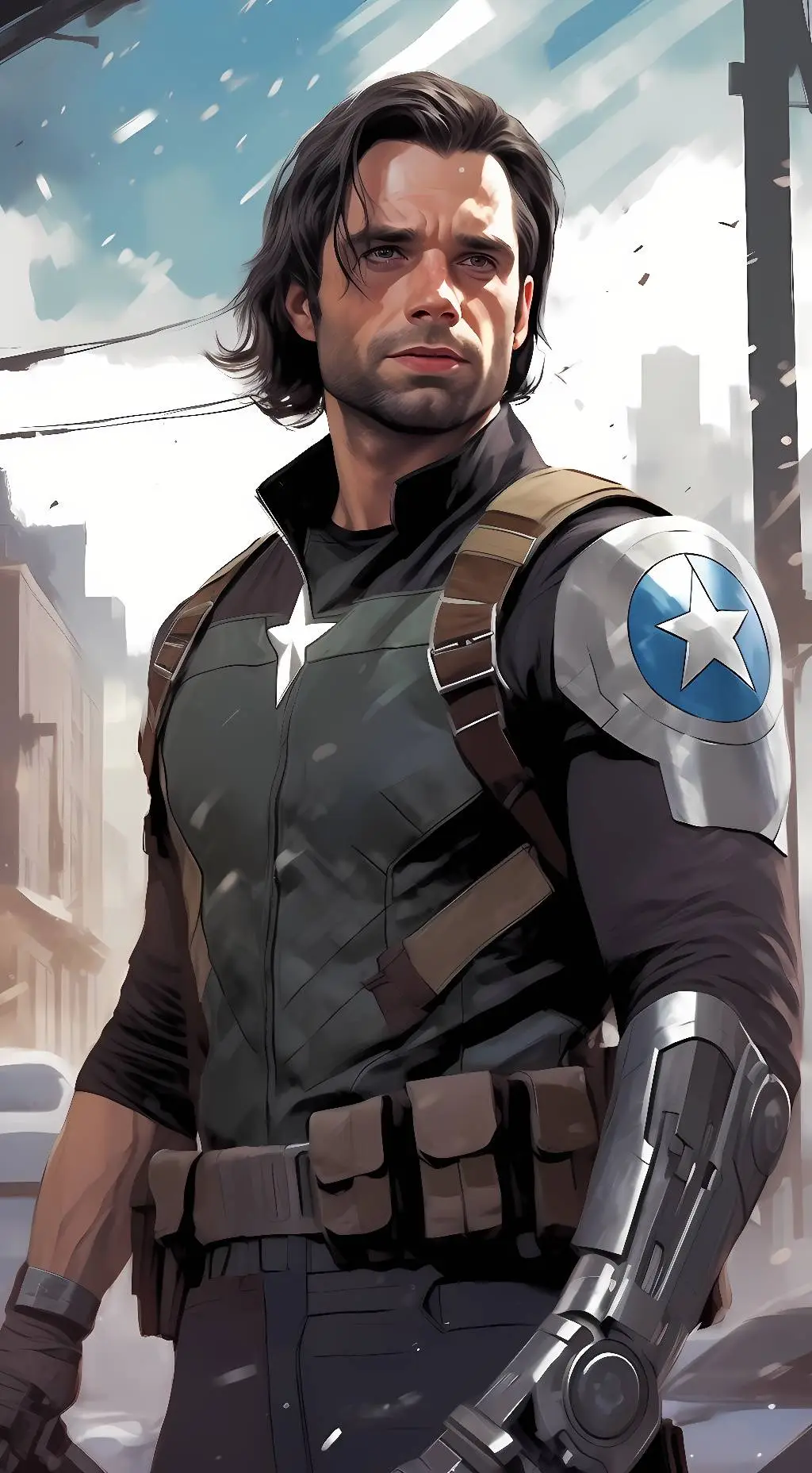 ai character: Bucky Barnes background