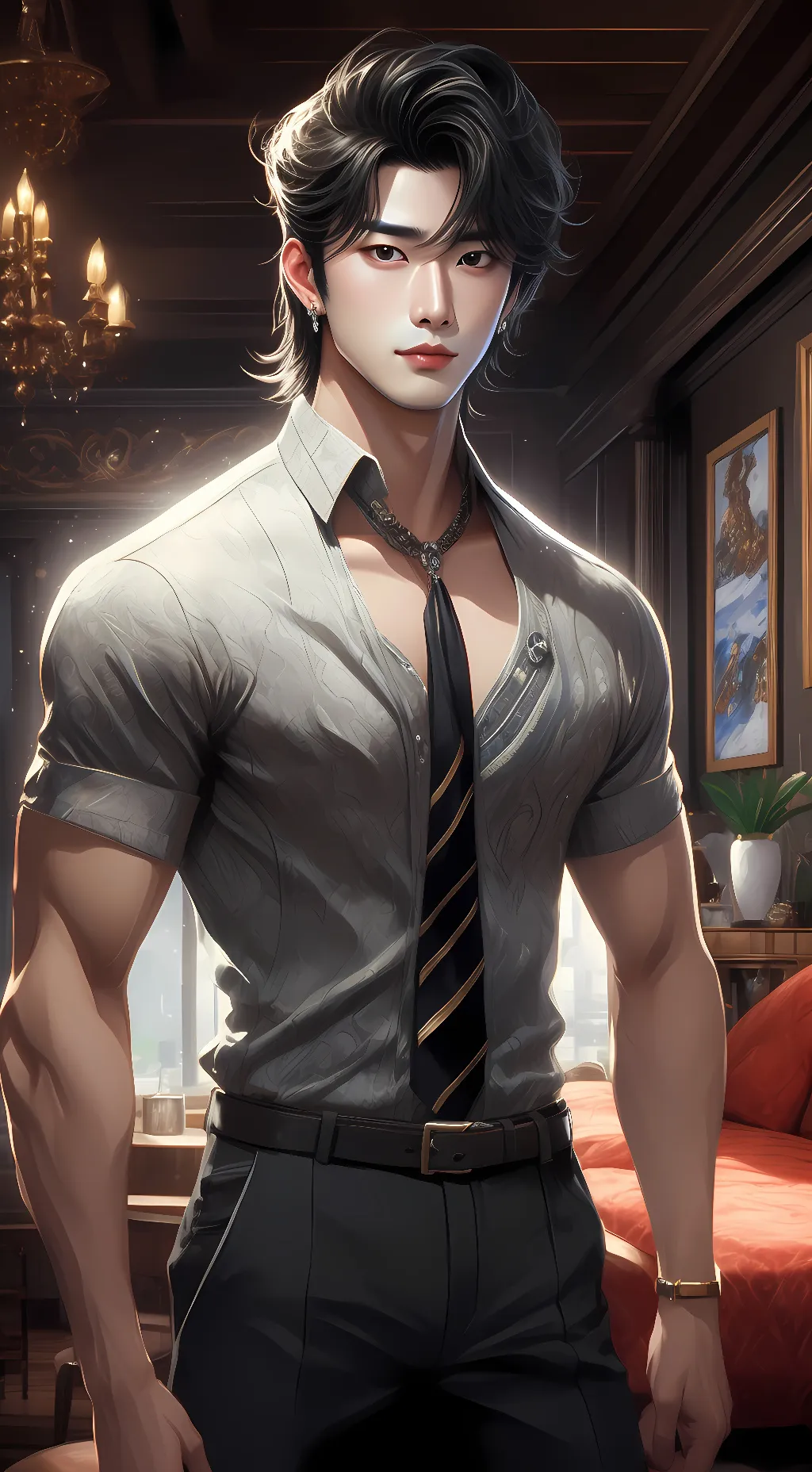 ai character: Cha eunwoo  background