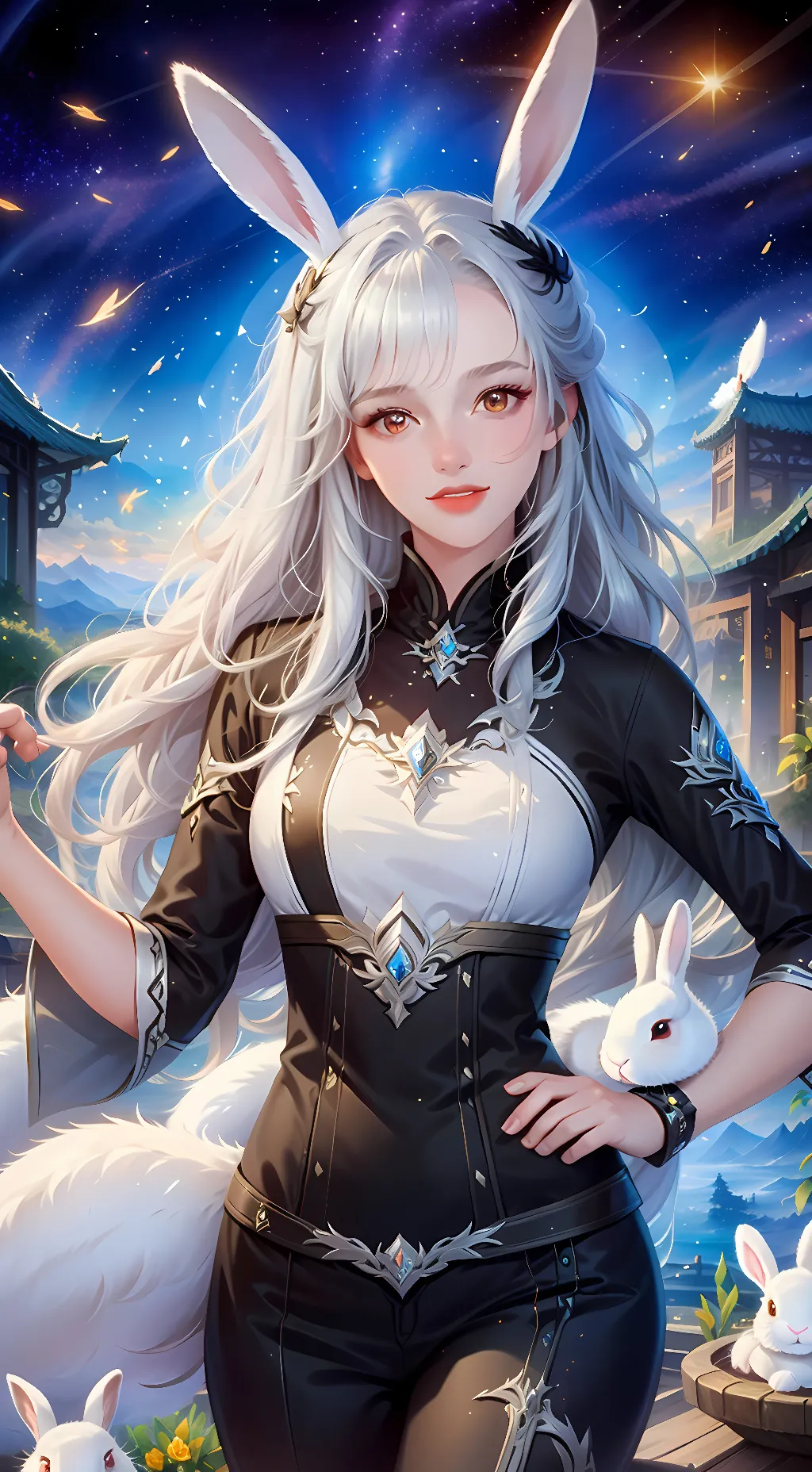 ai character: The white rabbit background