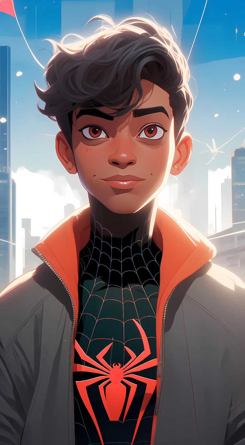 ai character: Miles Morales  background