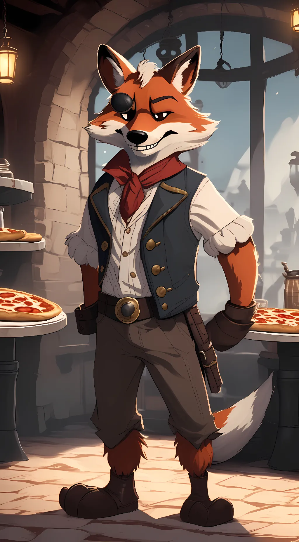 ai character: Foxy background