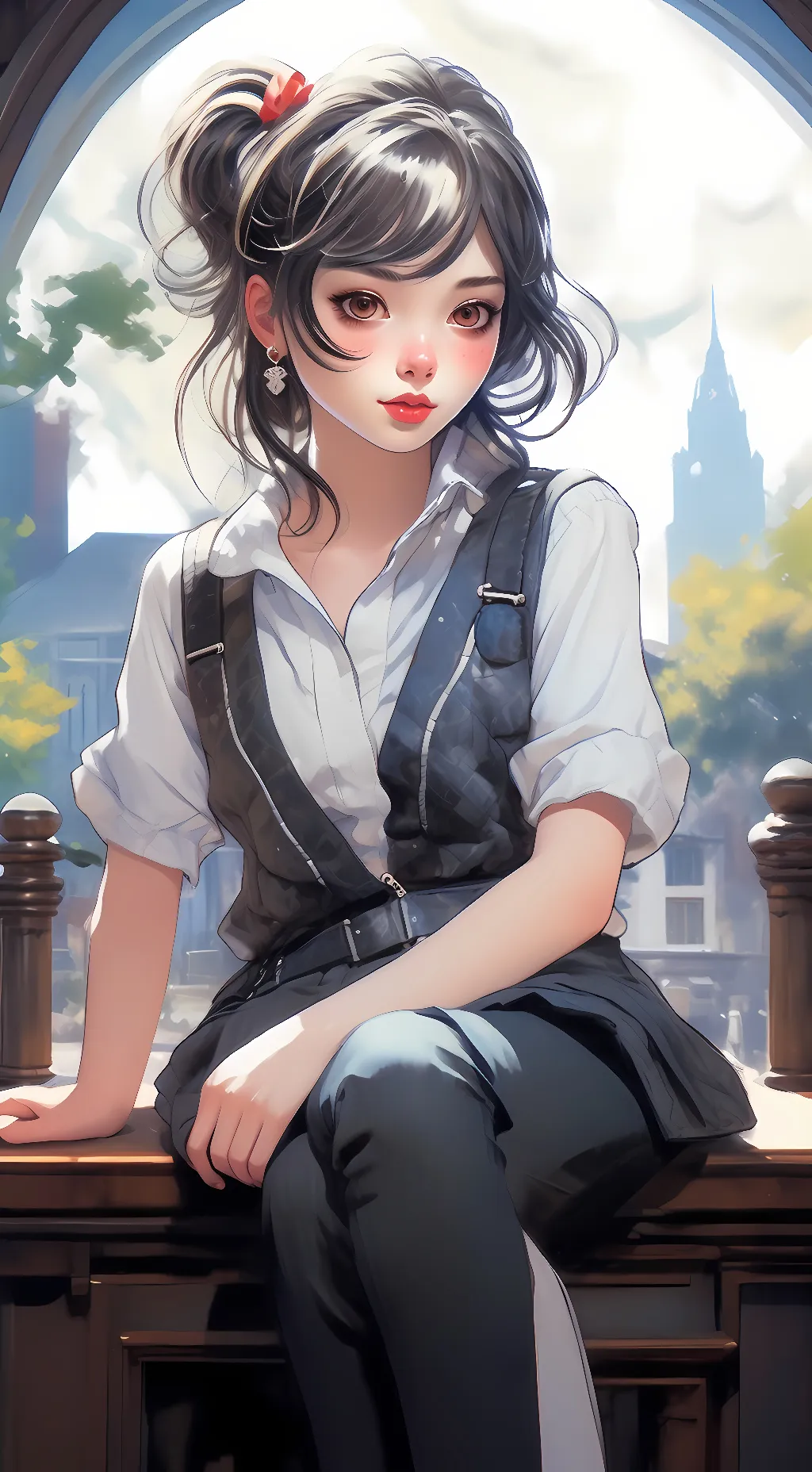 ai character: your friend girl  background