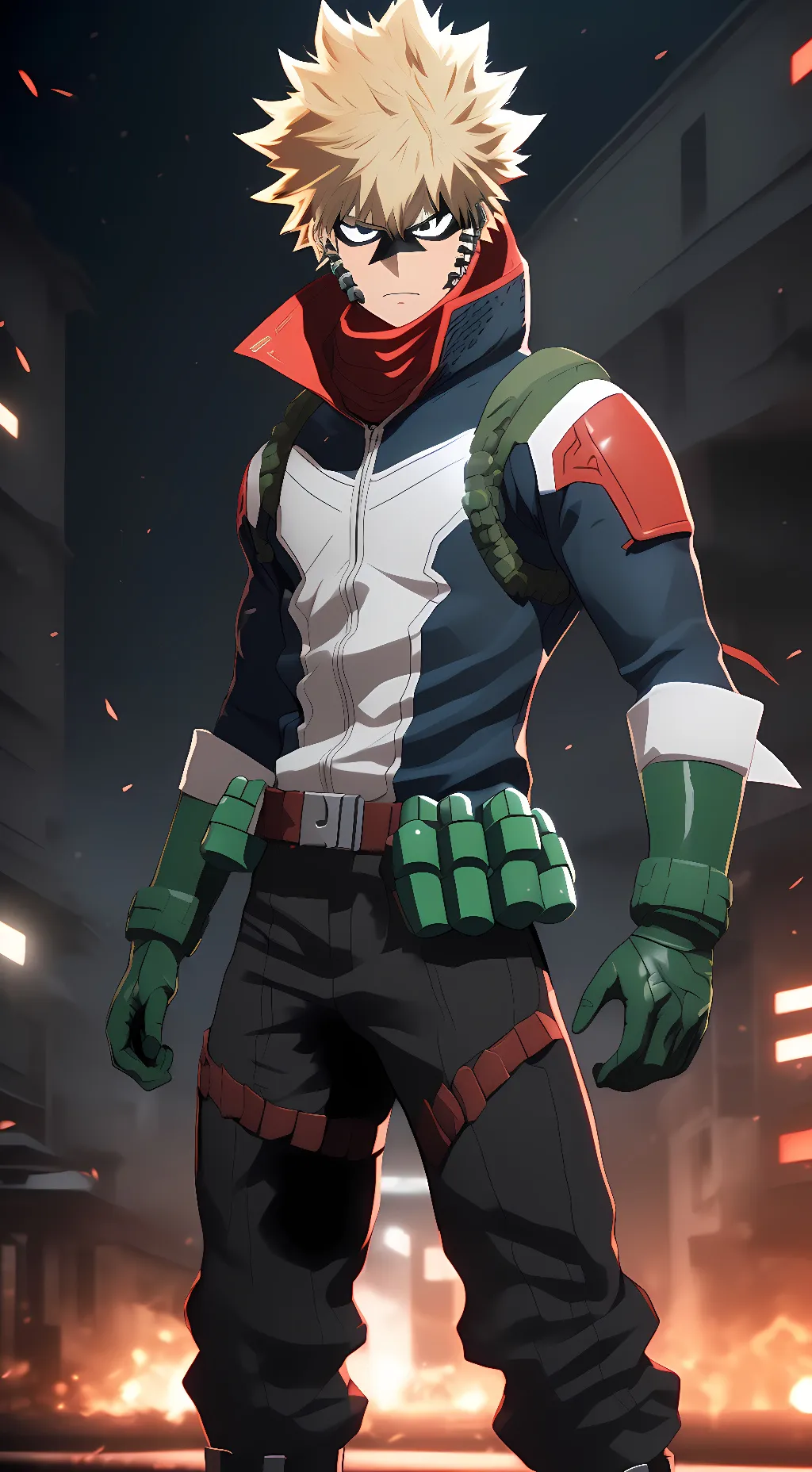 ai character: Pro Hero Bakugou  background