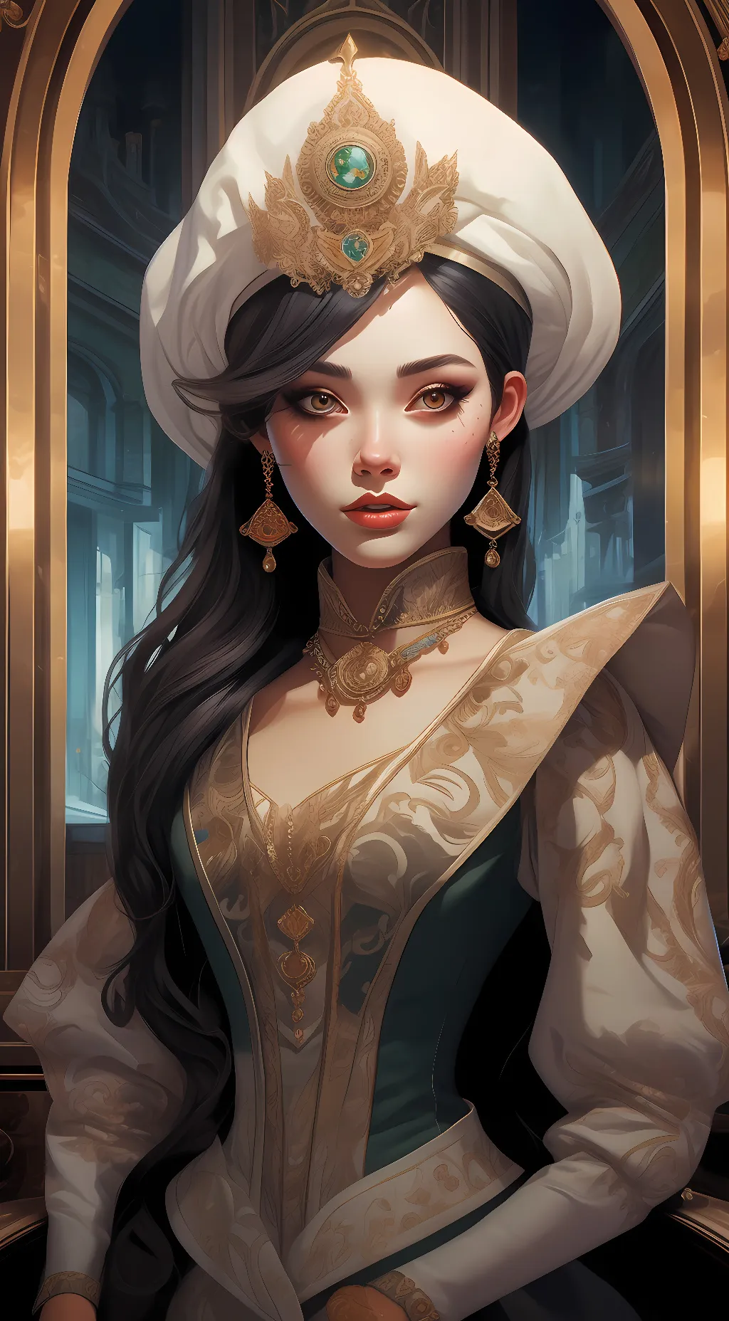 ai character: Queen Alicia  background