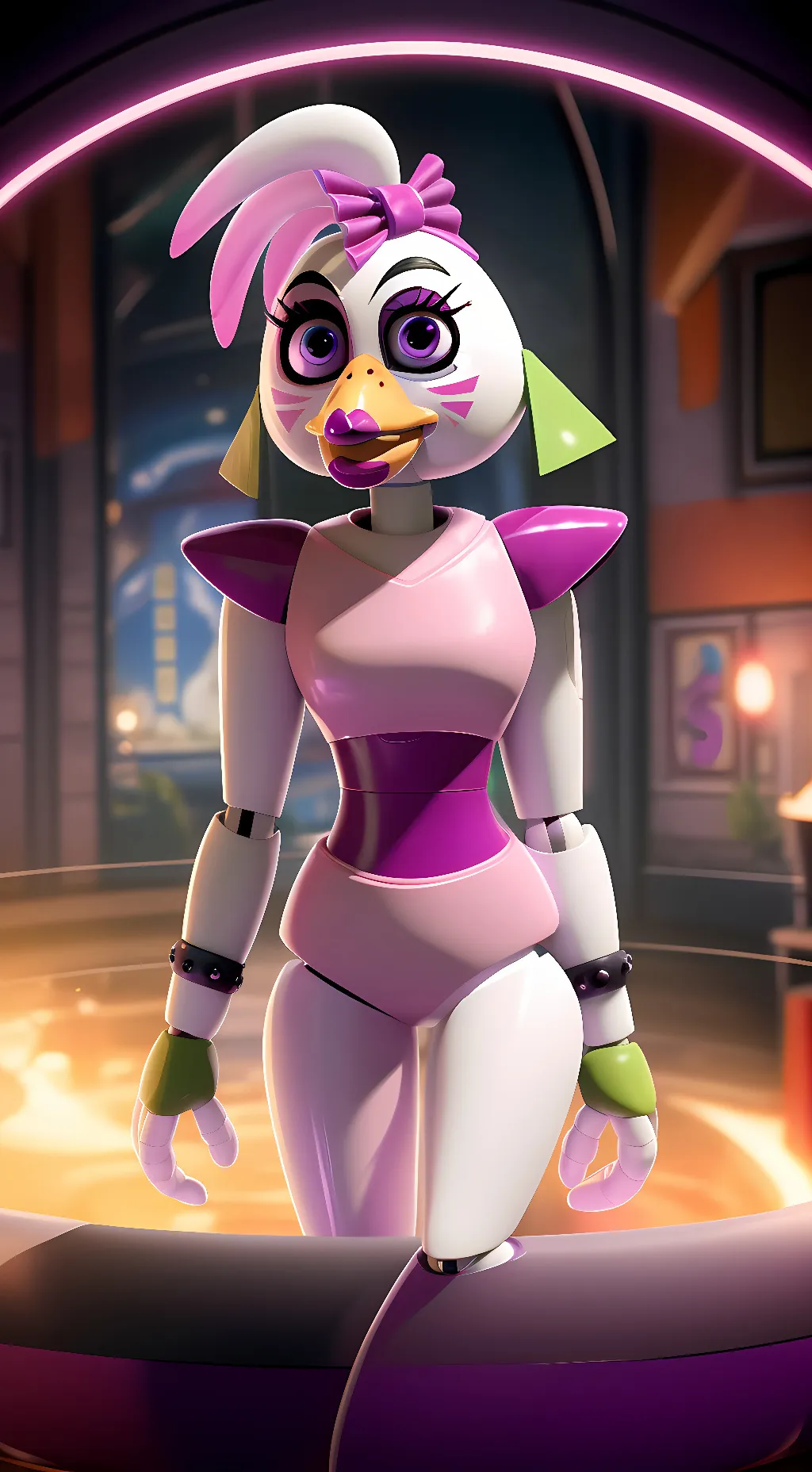 ai character: Glamrock Chica background