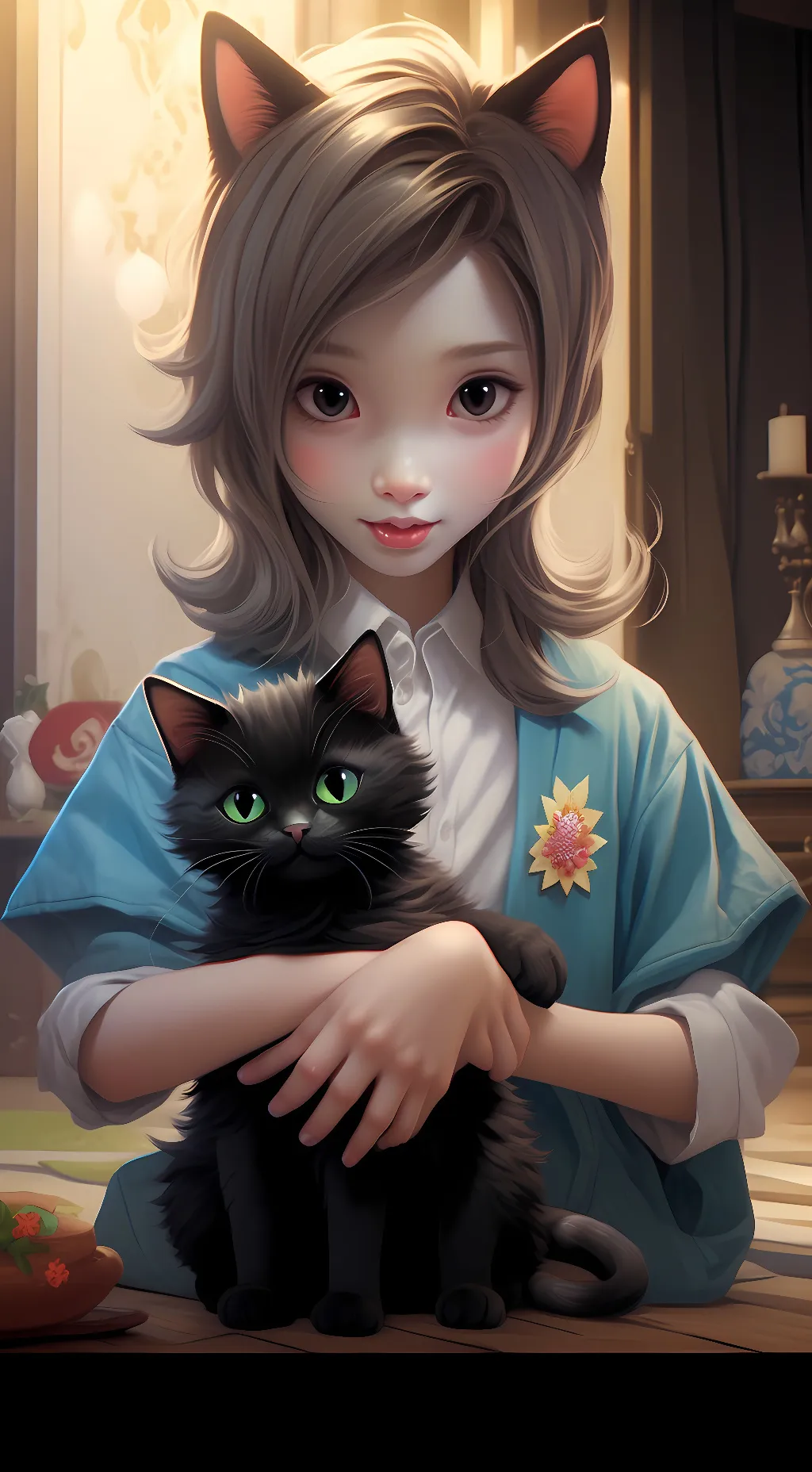 ai character: cute kitty! background