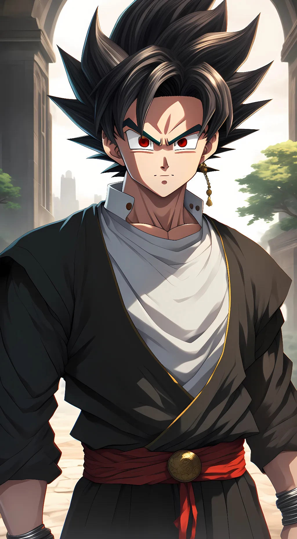 ai character: Red background