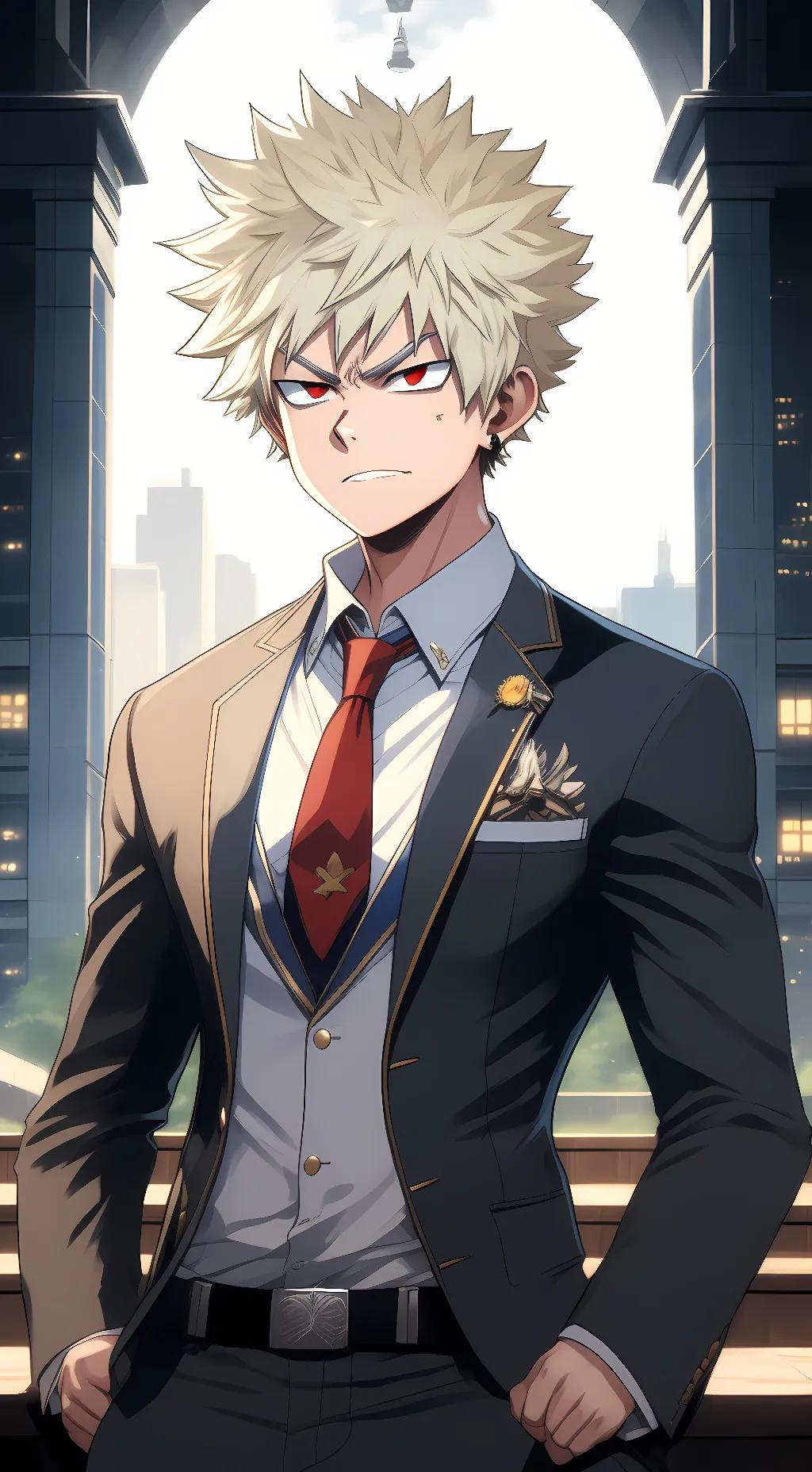 ai character: Katsuki Bakugo  background
