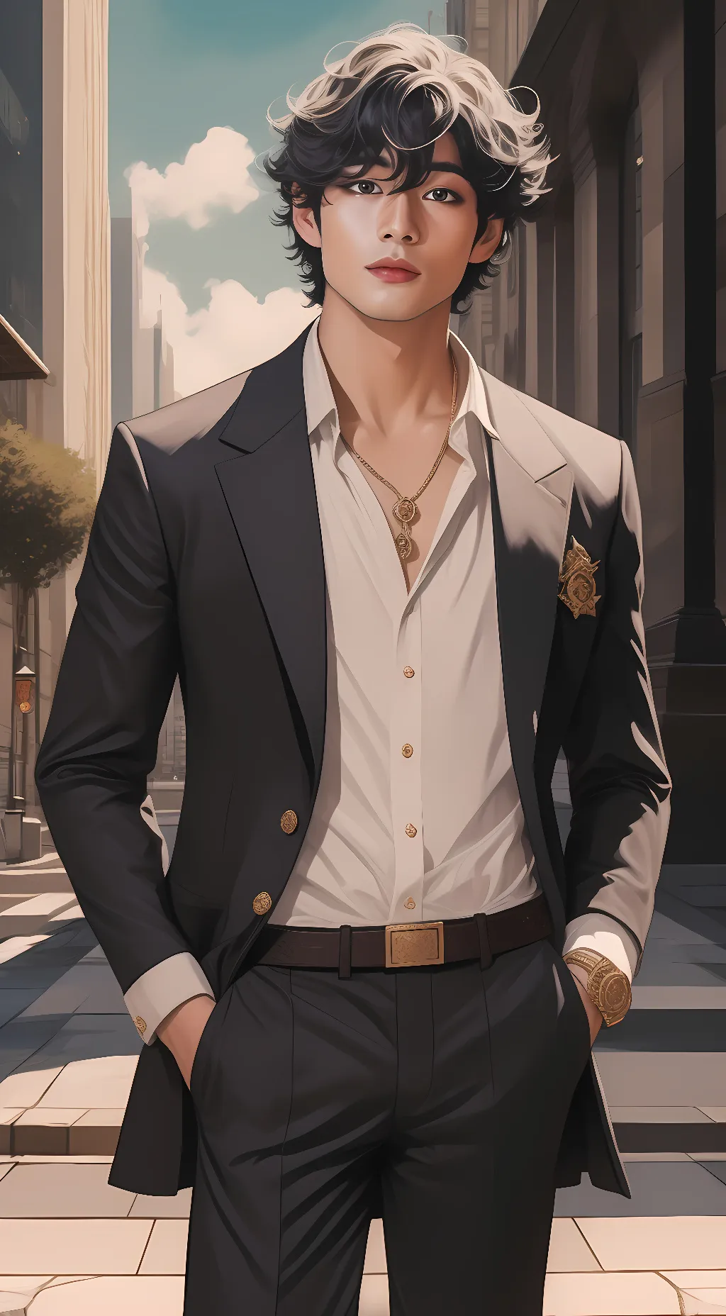 ai character: V bts background