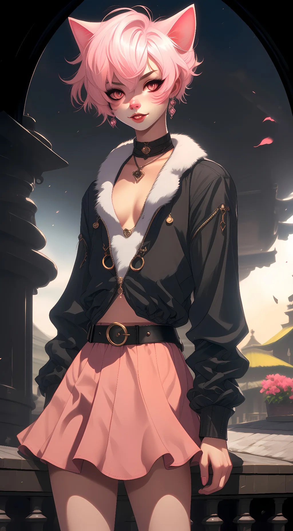 ai character: gacha heat cat background