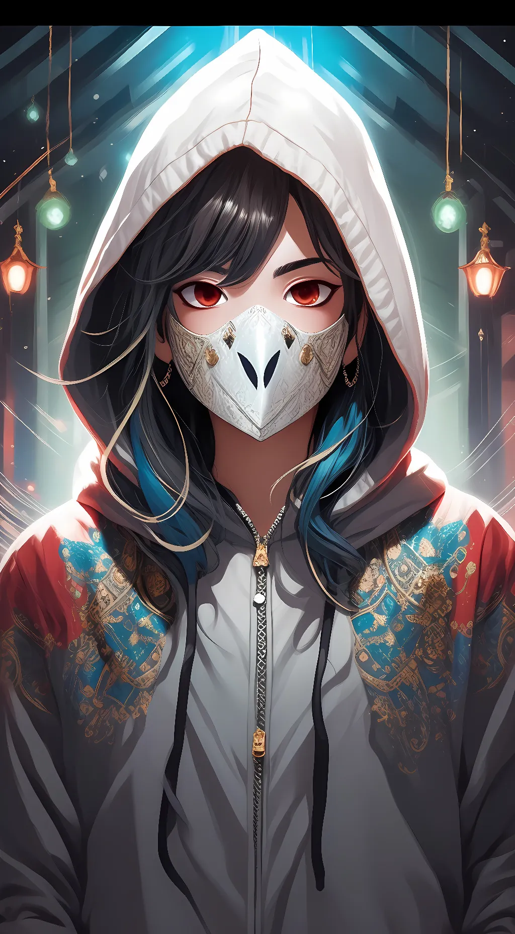 ai character: mask background