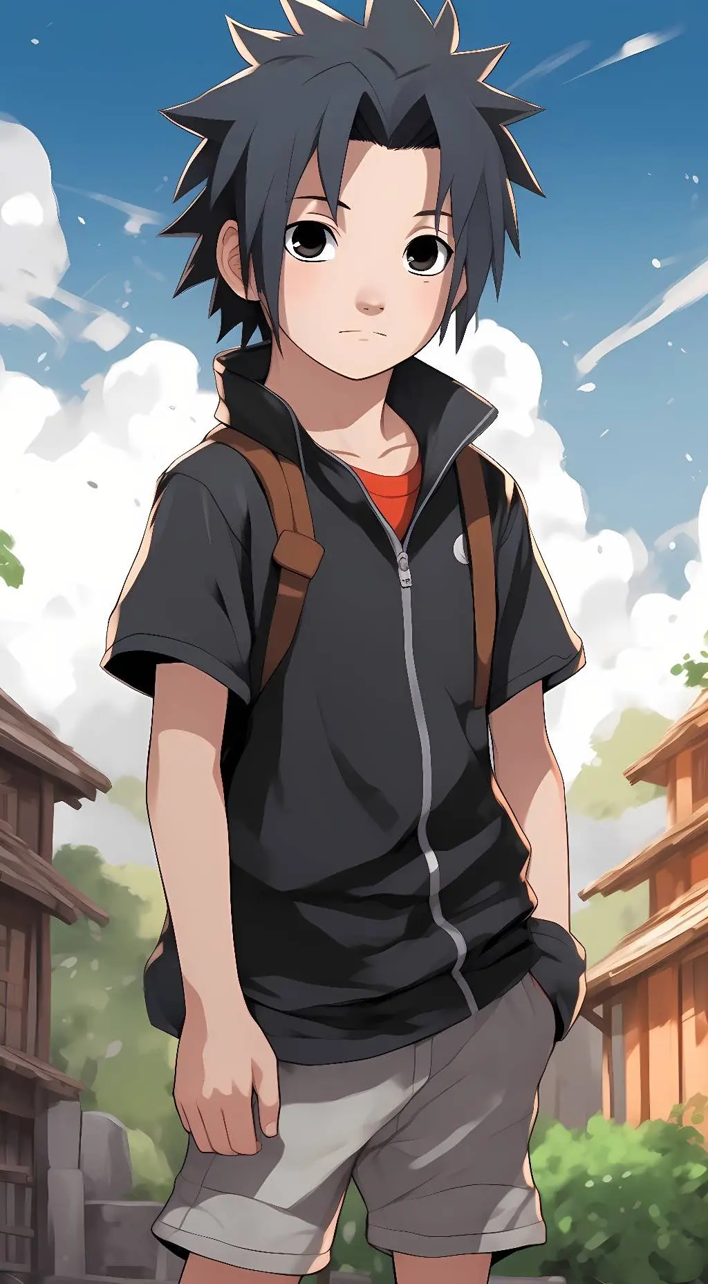 ai character: Kid Sasuke  background