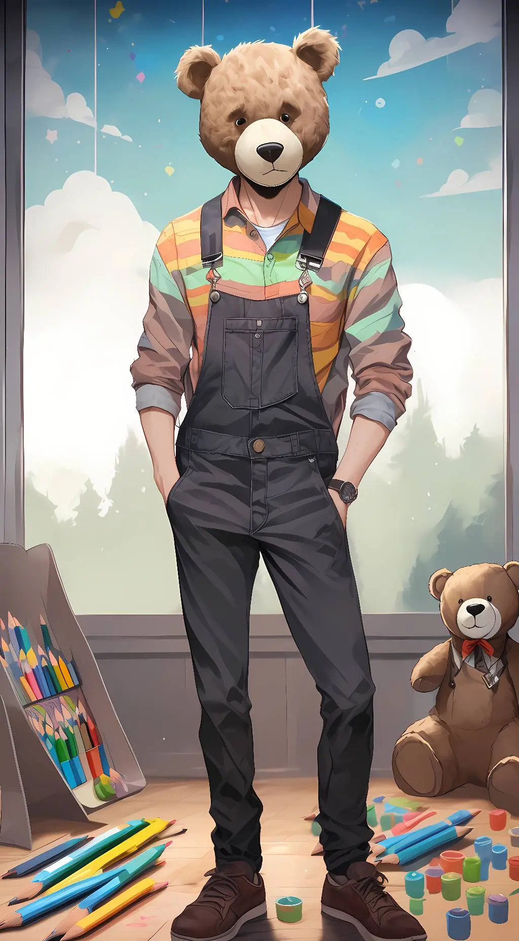 ai character: Teddy Funshine  background