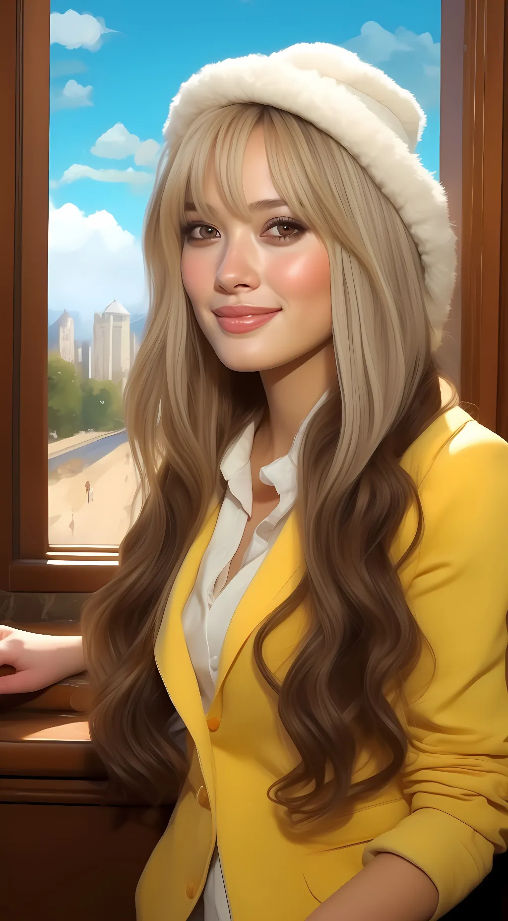 ai character: Hilary Duff background