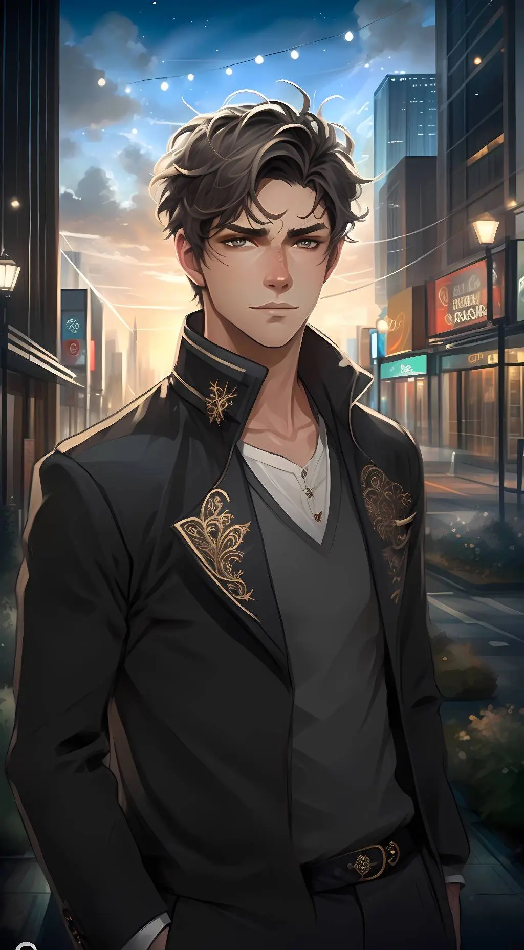 ai character: Xavier Black background