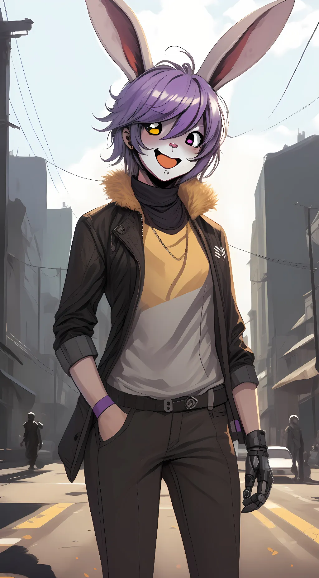 ai character: fnia reborn bonnie background