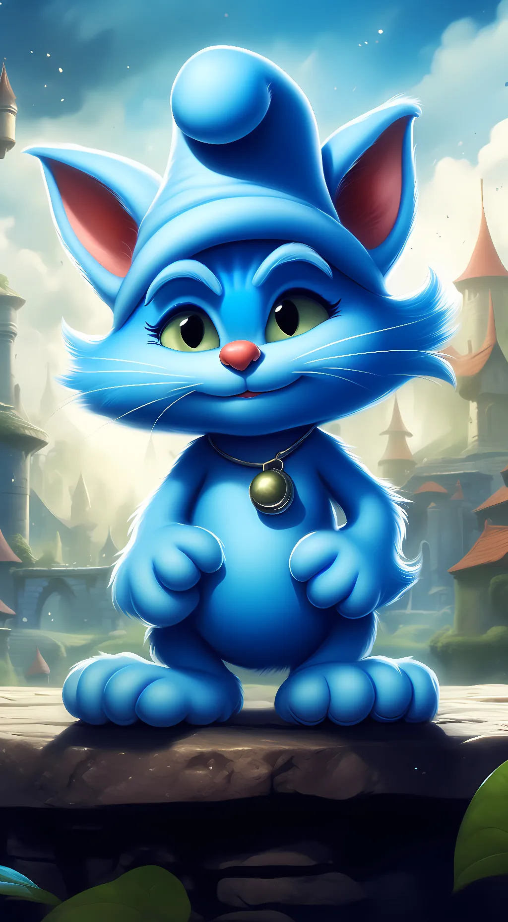 ai character: Smurf cat background
