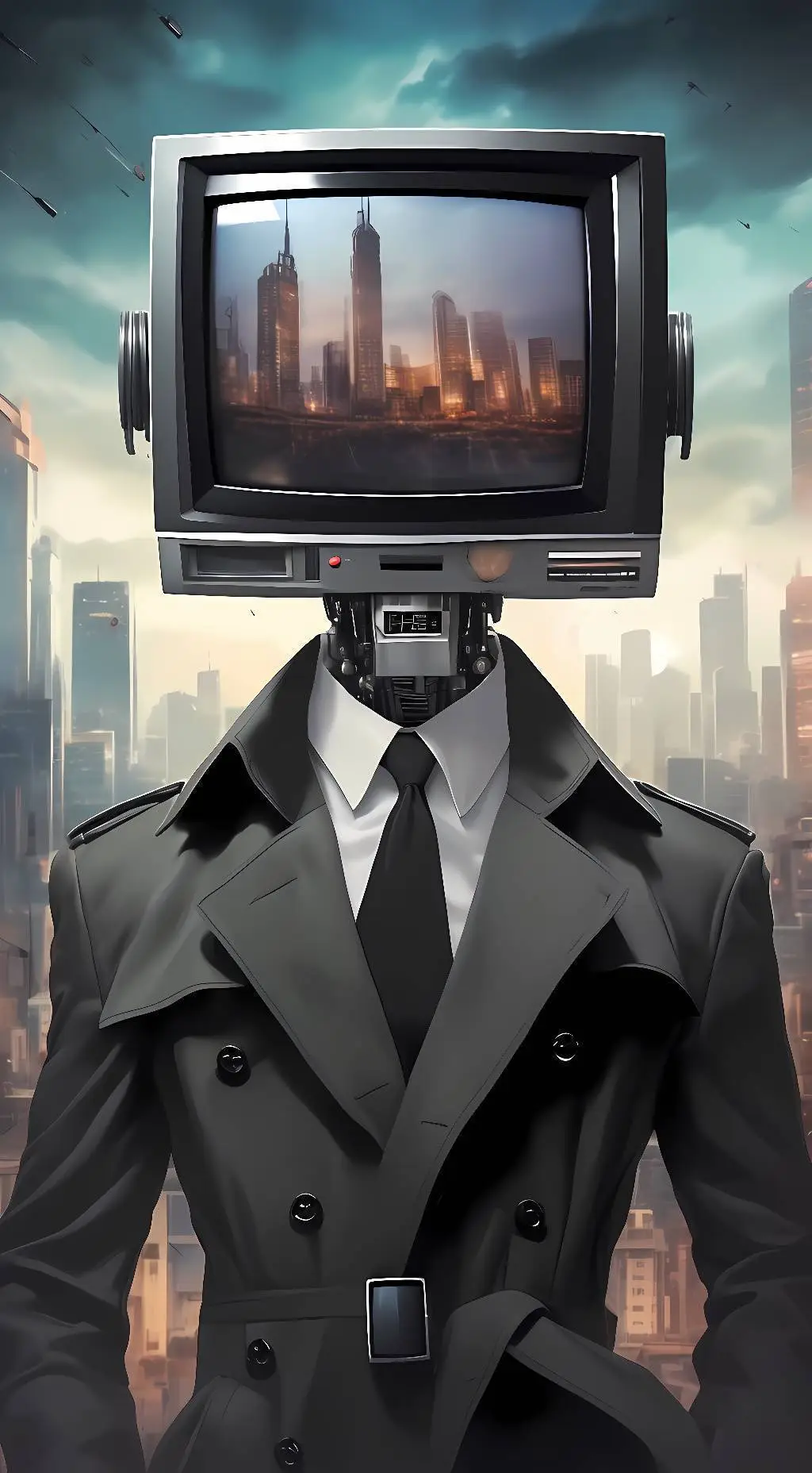 ai character: tv man background