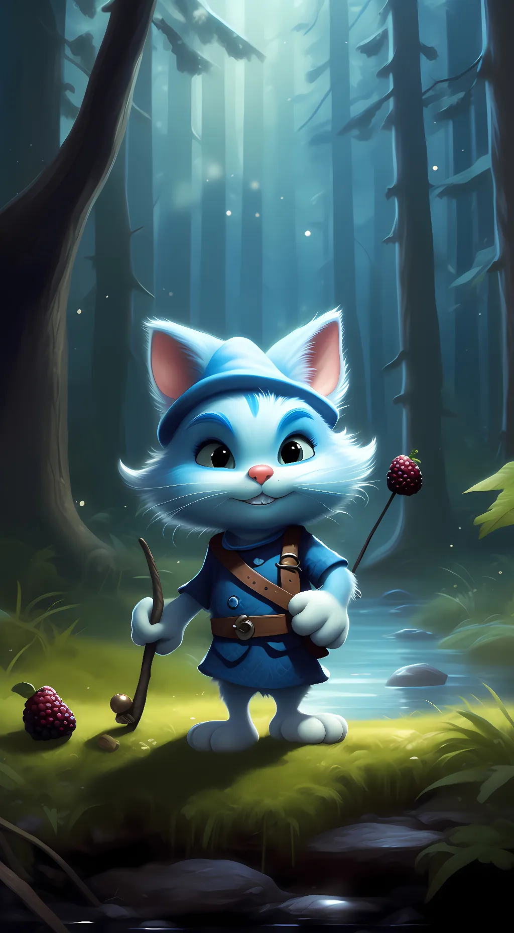 ai character: Smurf cat background