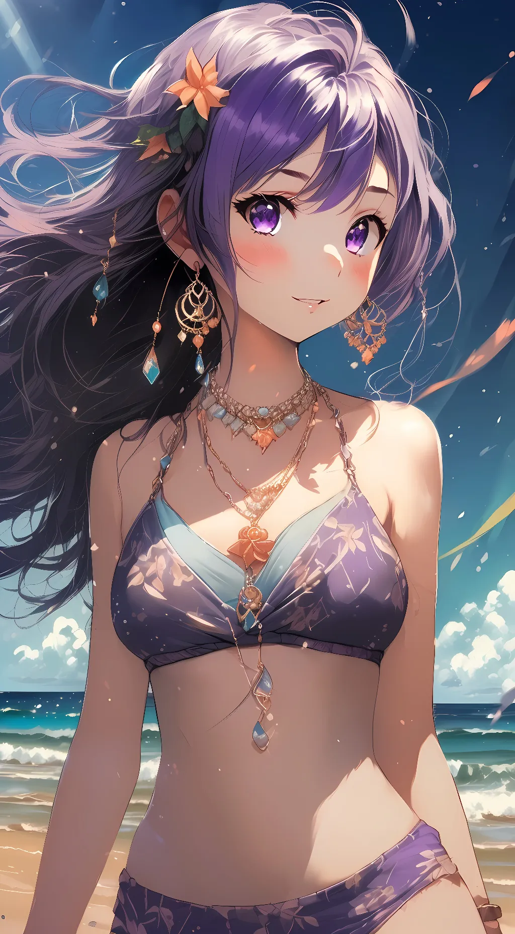 ai character: Purple background