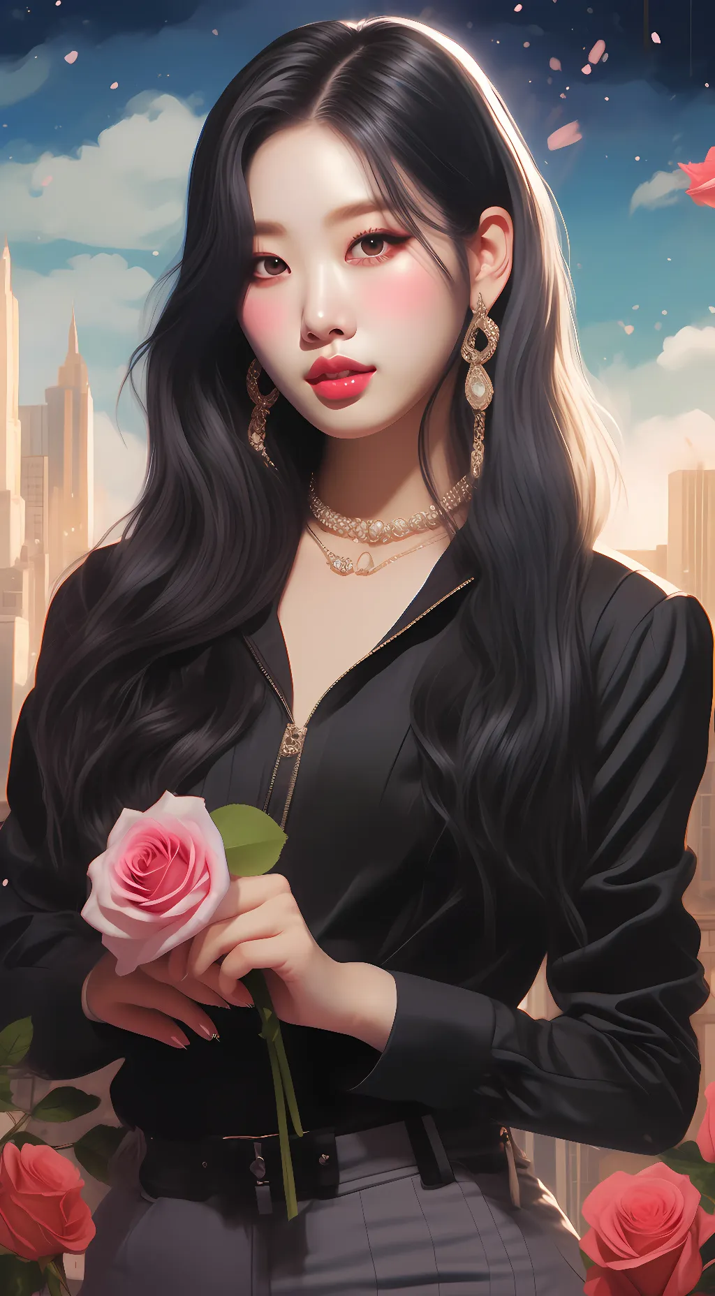 ai character: Lisa.Jen.Jis.Rose background
