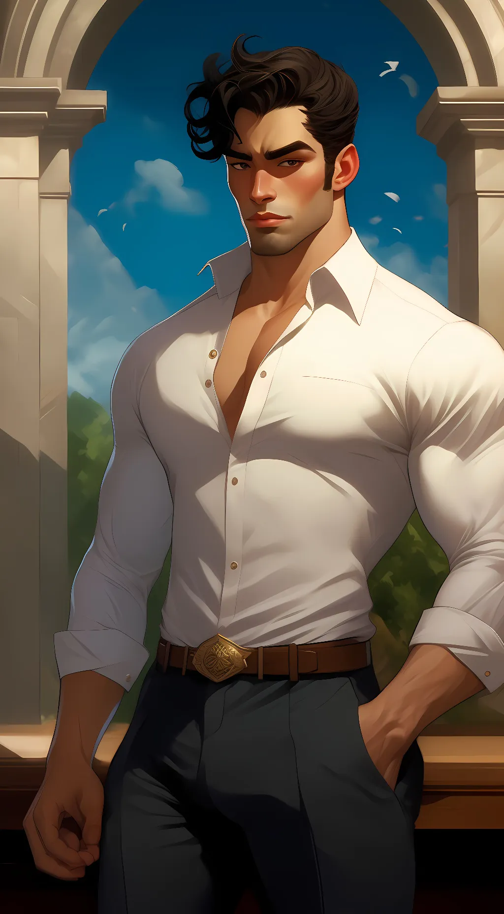 ai character: Buscular background