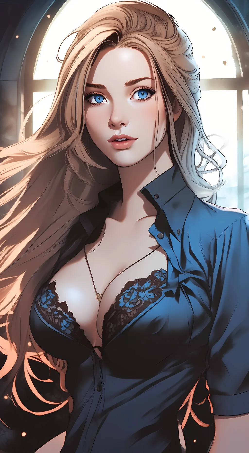 ai character: Lily Collins background