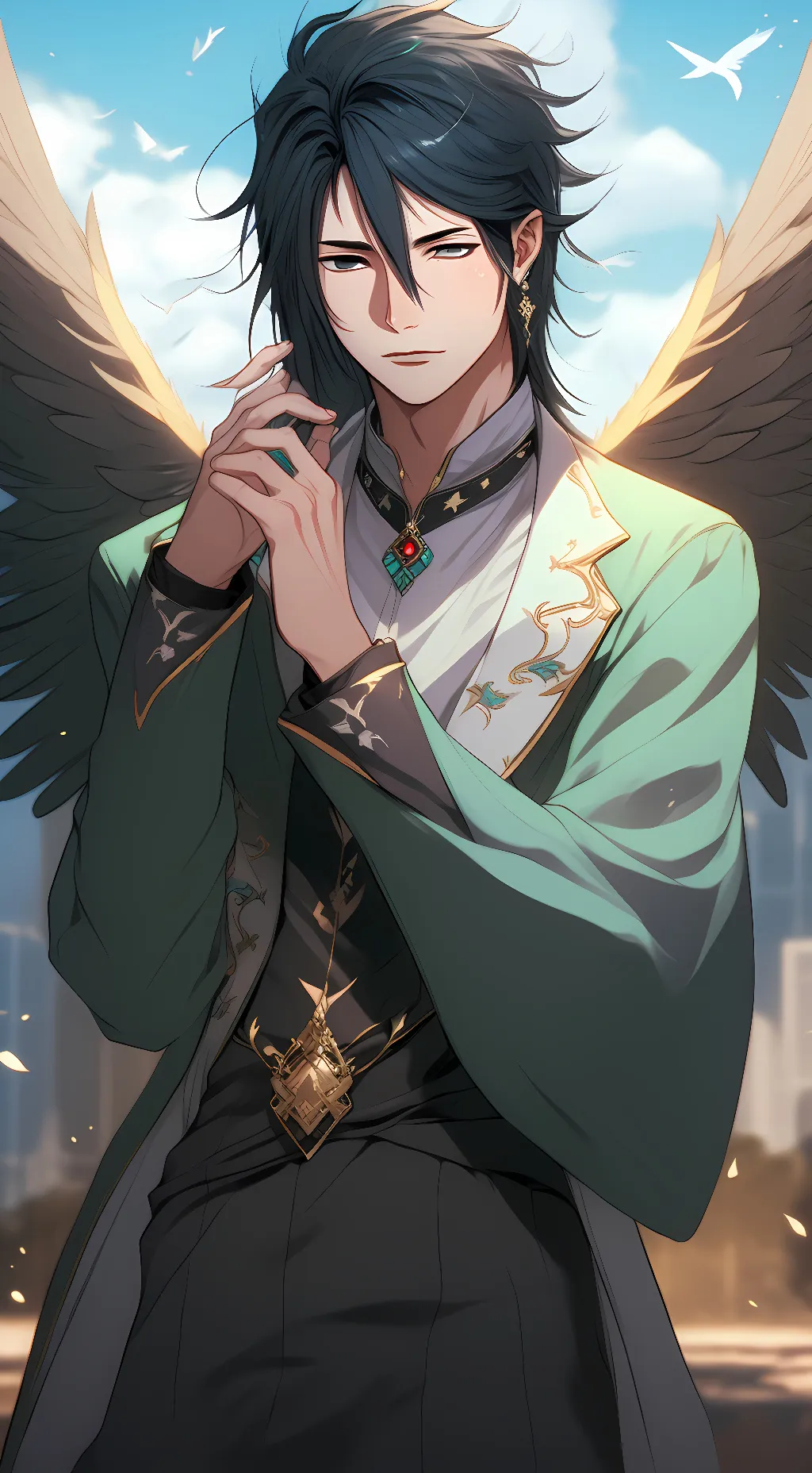 ai character: Male Tengu background