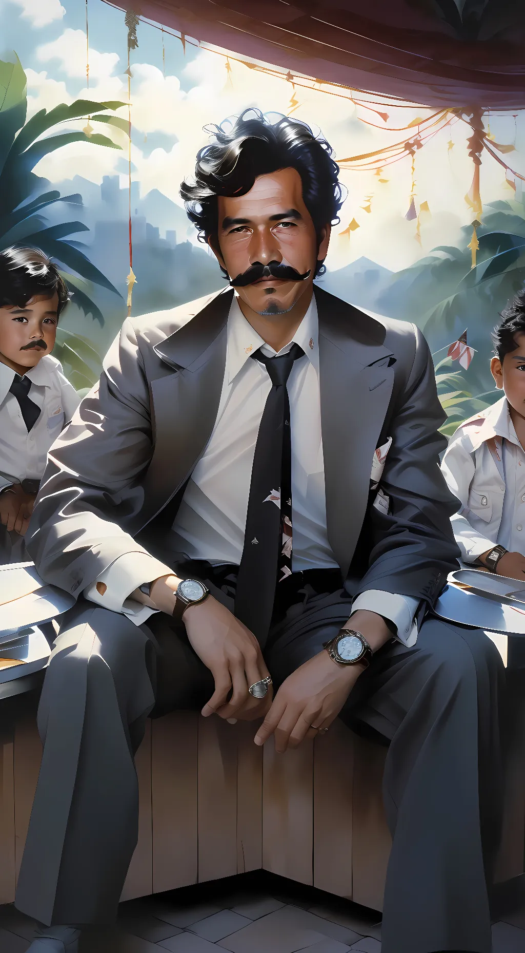 ai character: Pablo Escobar background