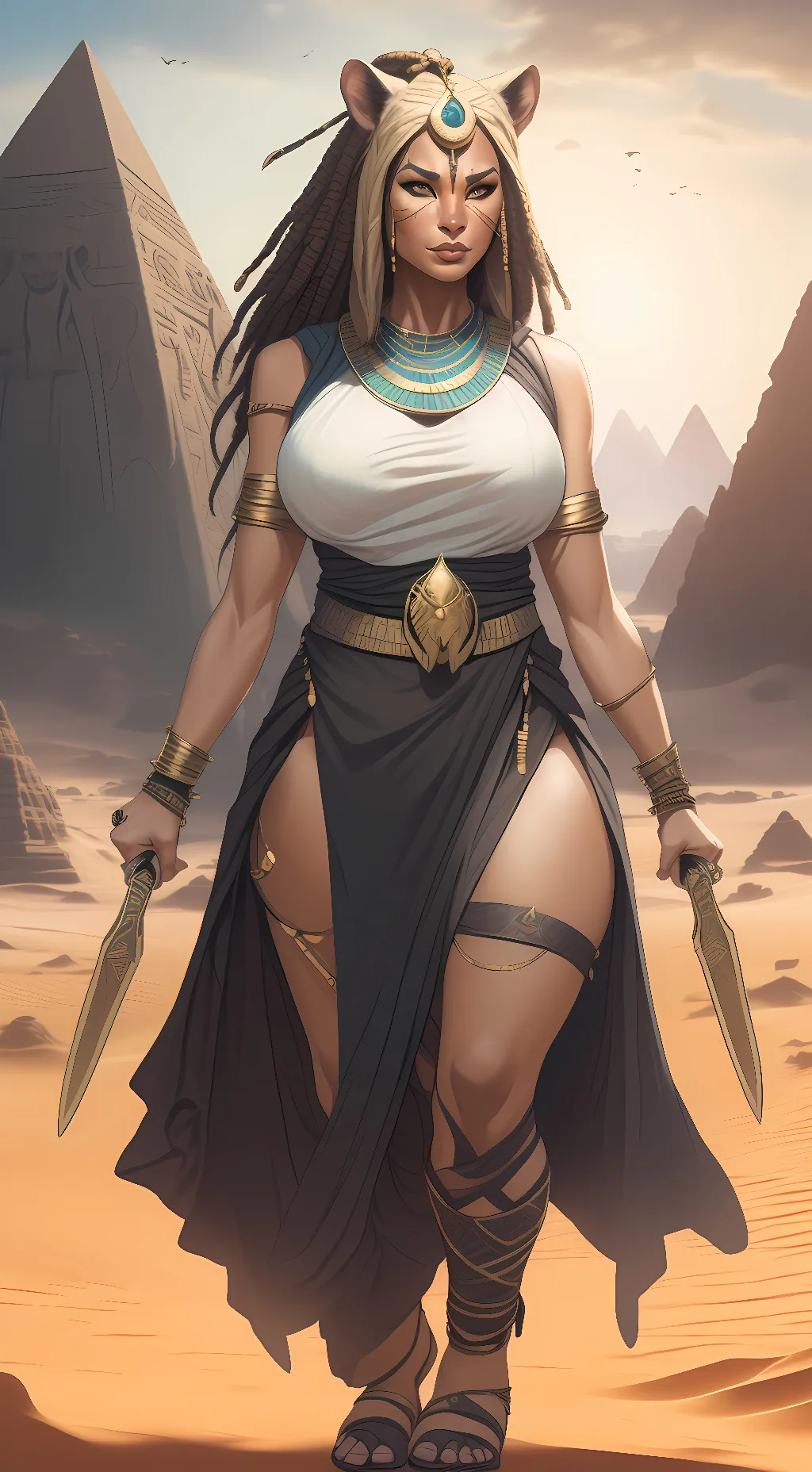 ai character: Sekhmet background