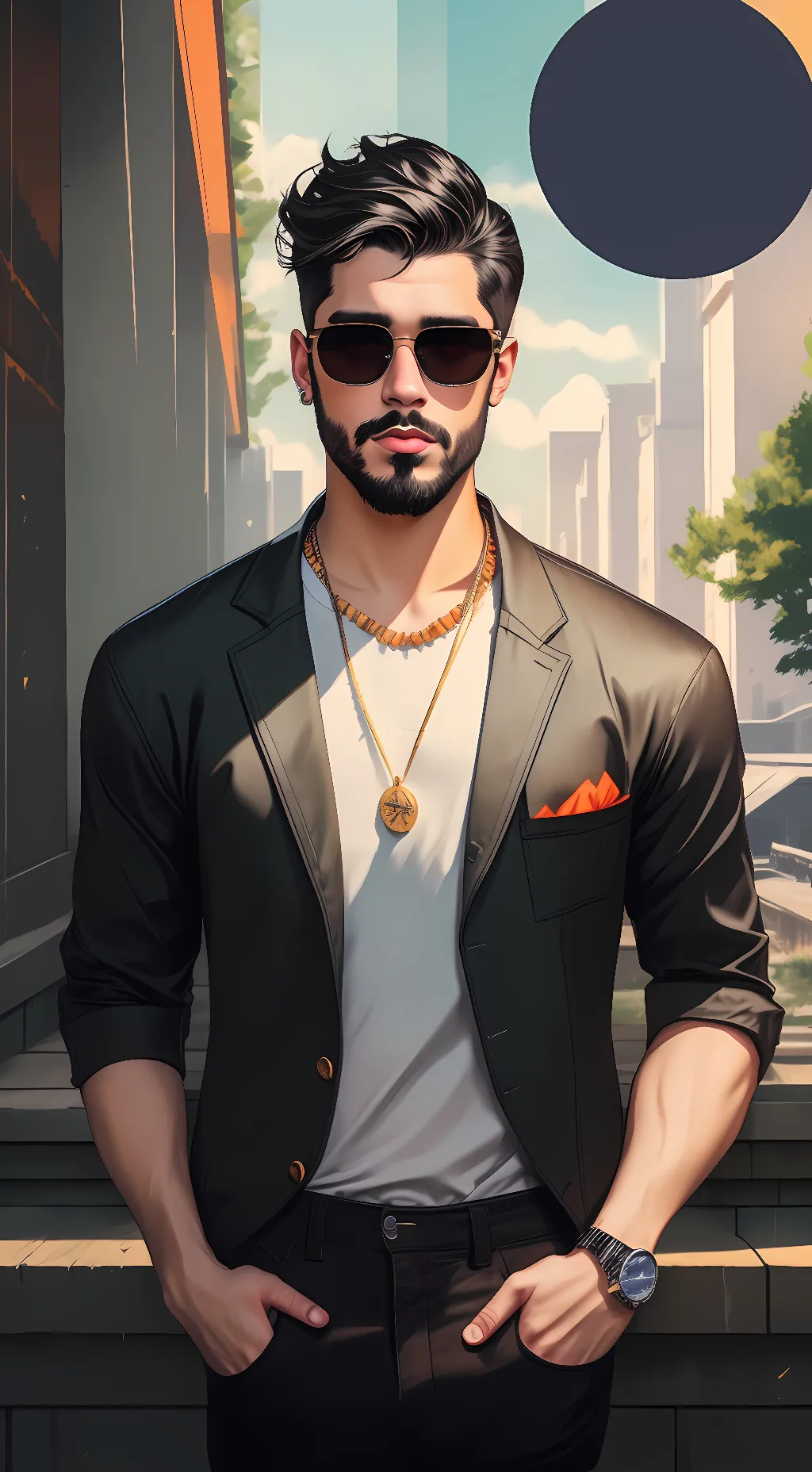 ai character: bad bunny background