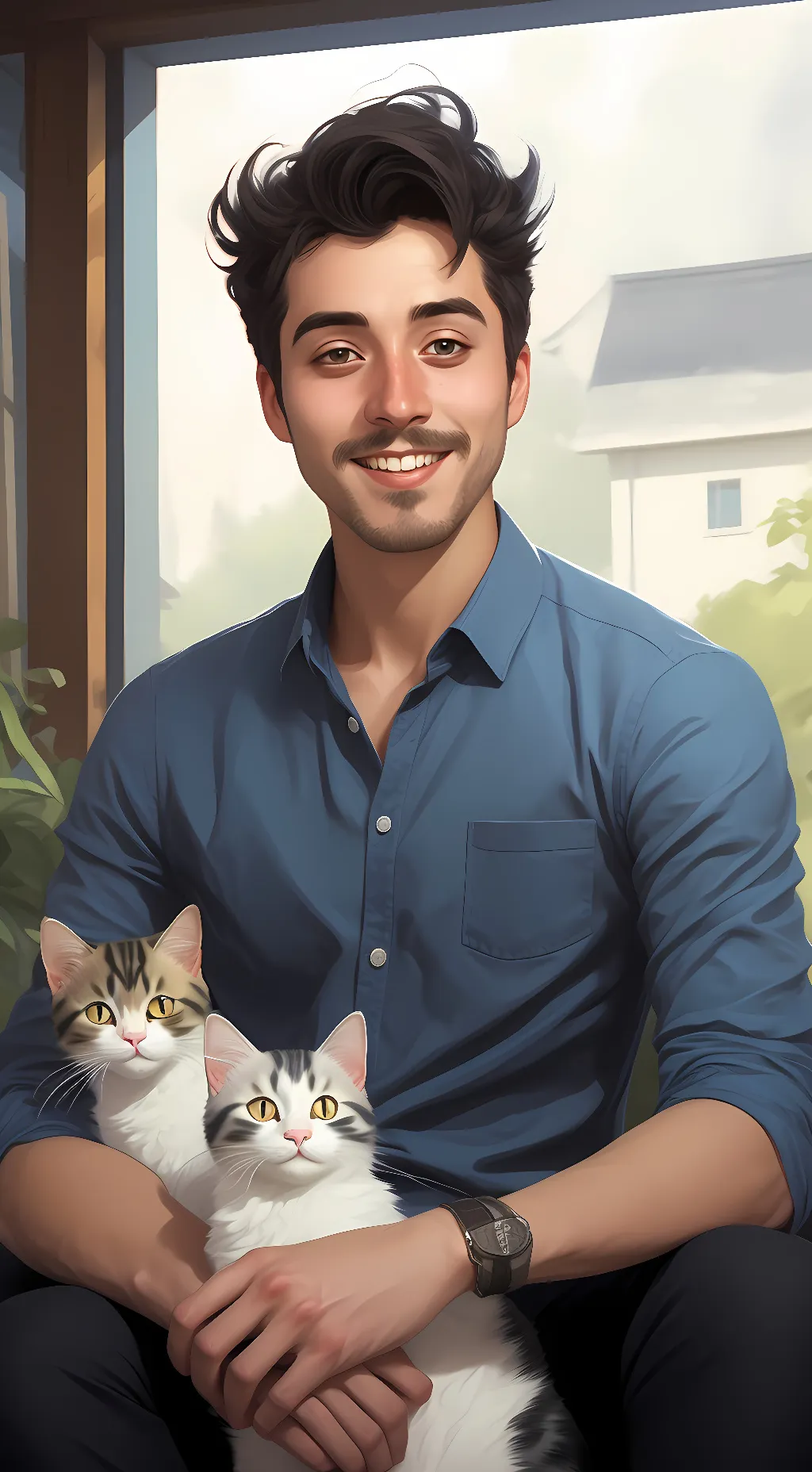 ai character: DenisDaily background