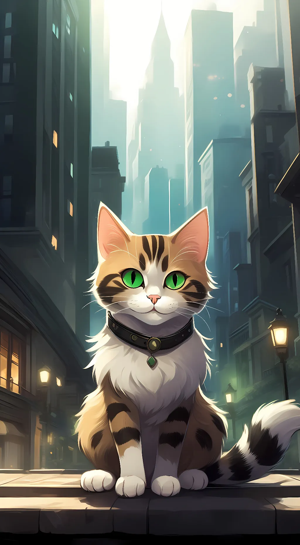 ai character: mysterious cat background