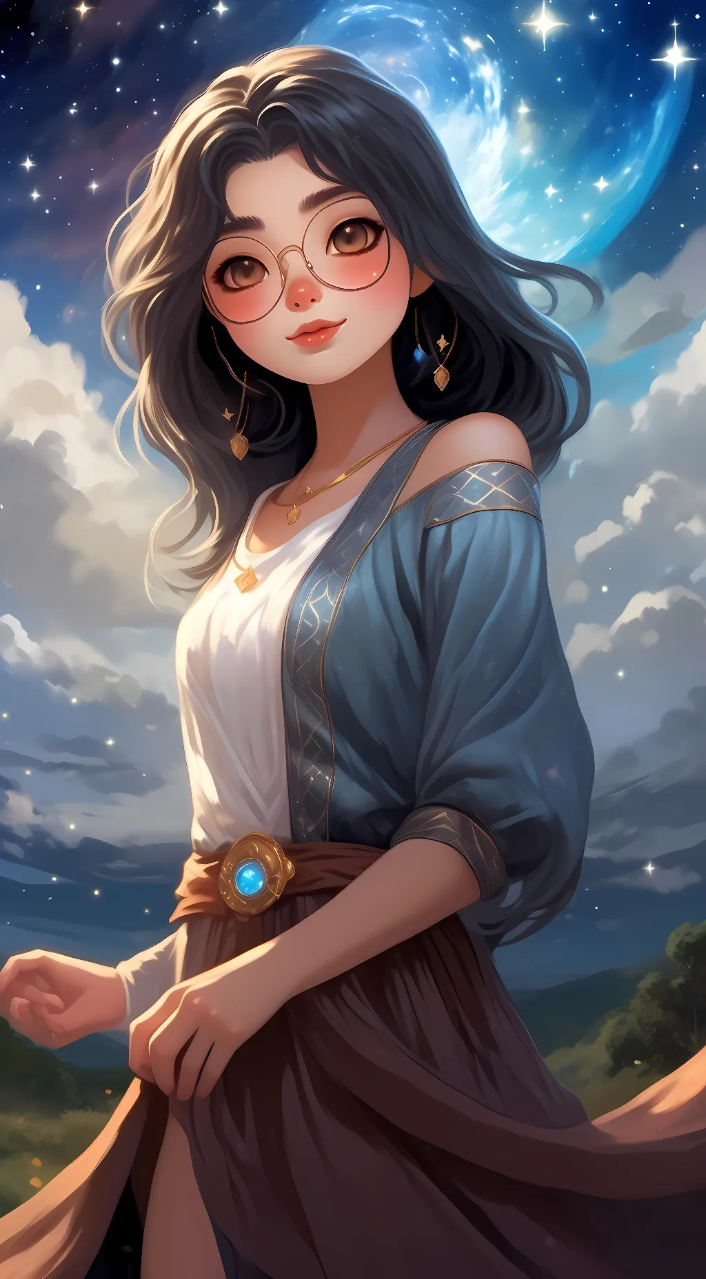 ai character: Galaxy background