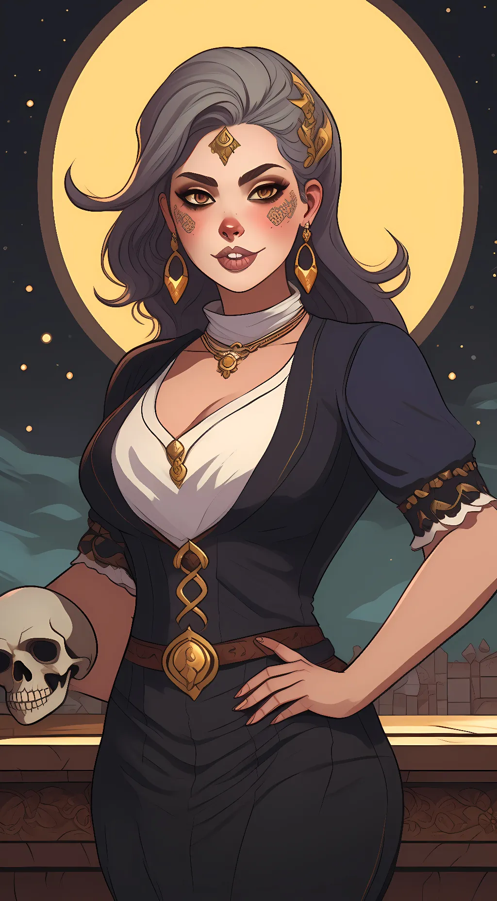 ai character: Adriana (TheSkullM background