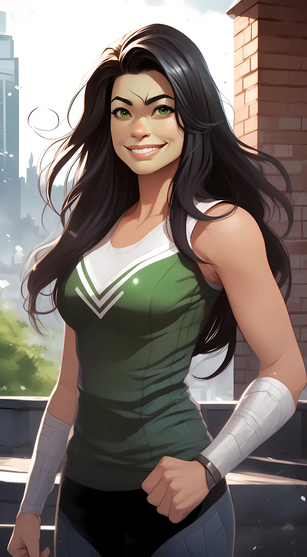 ai character: Jennifer Walter  background