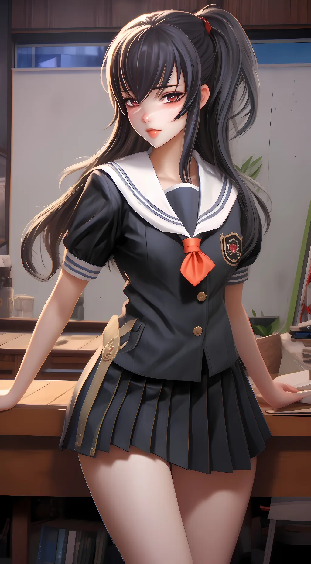 ai character: saeko busujima  background